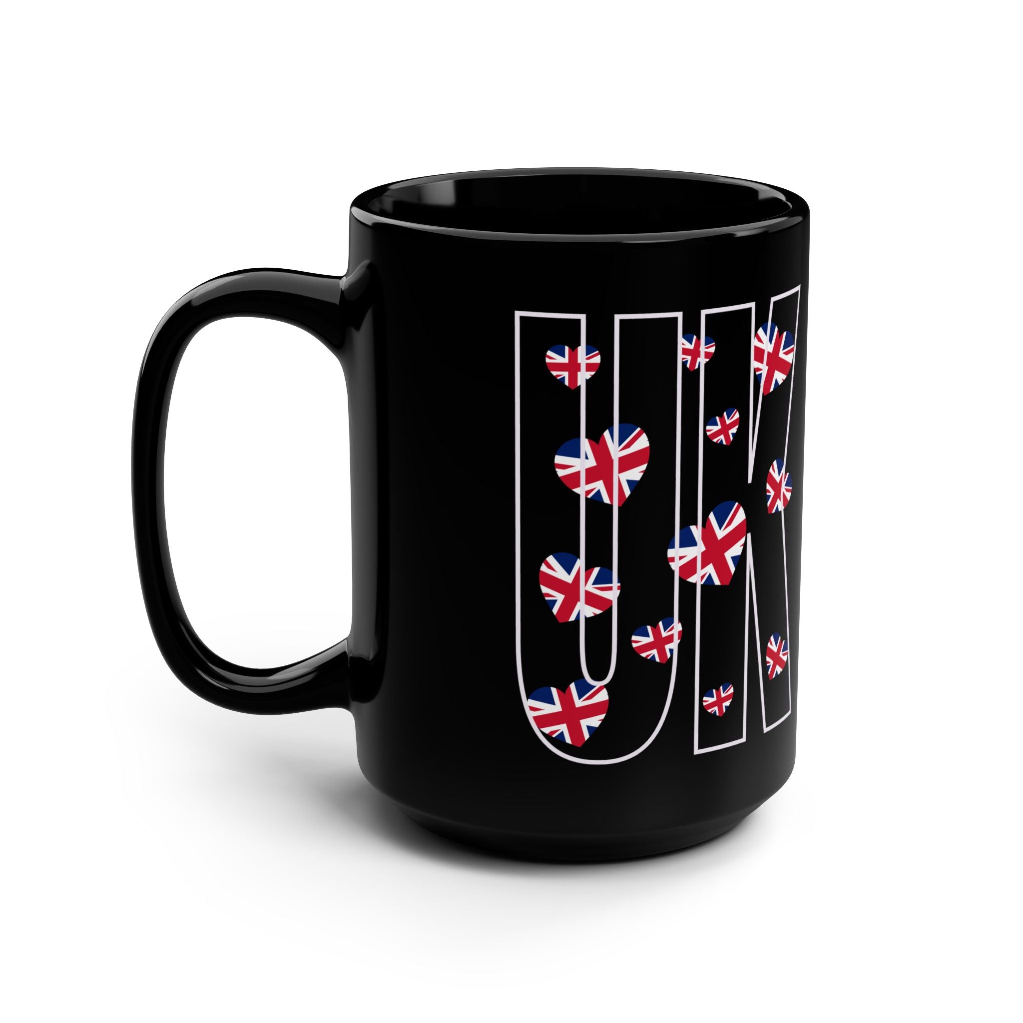 UK Pride Black Mug, 15oz - Perfect for Coffee Lovers, British Theme, Gift for Him/Her, Birthday, Celebration, Home Decor