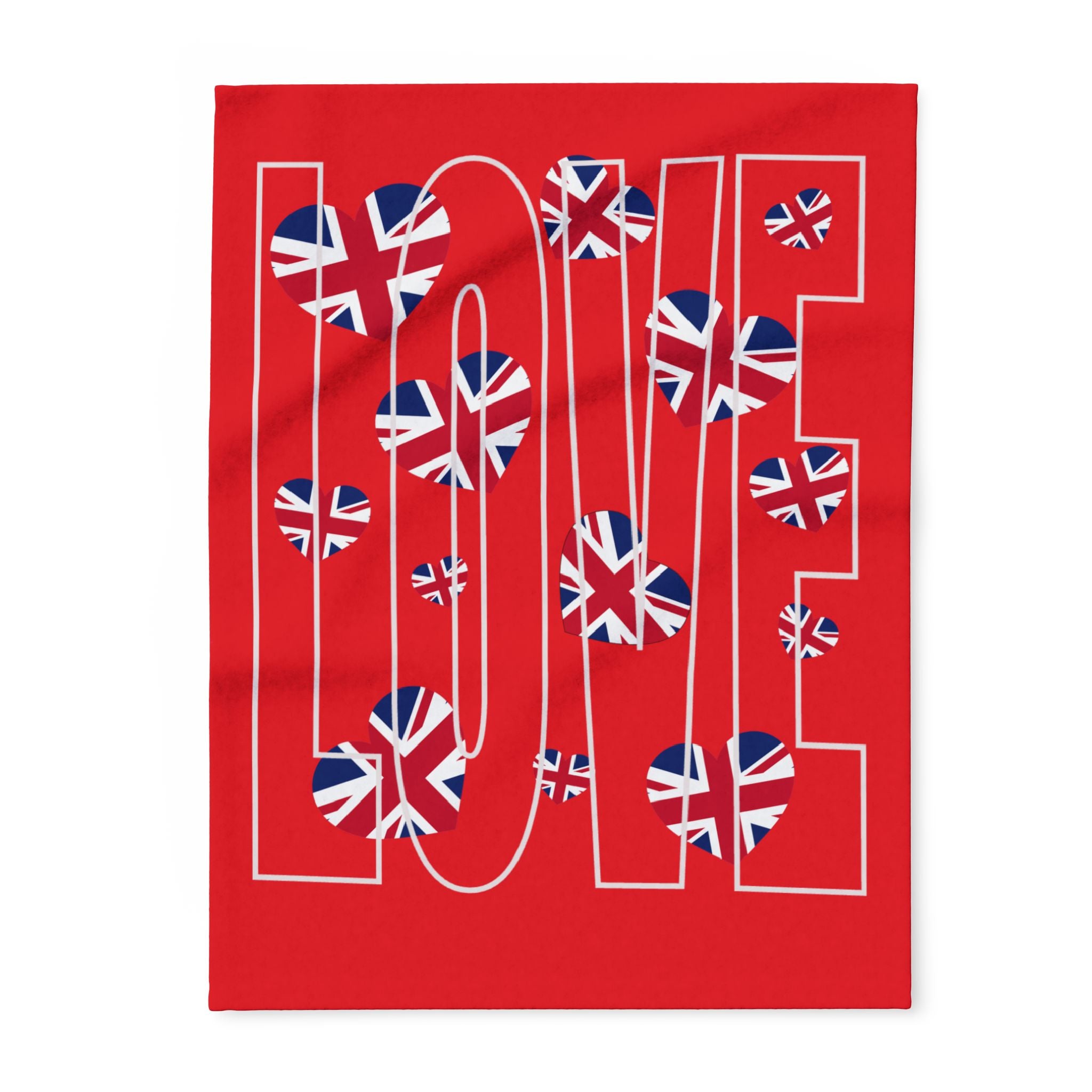 Cozy British Love Fleece Blanket | Valentine's Gift, Home Decor, Warm Throw, Gift for Him/Her, British Flag Design