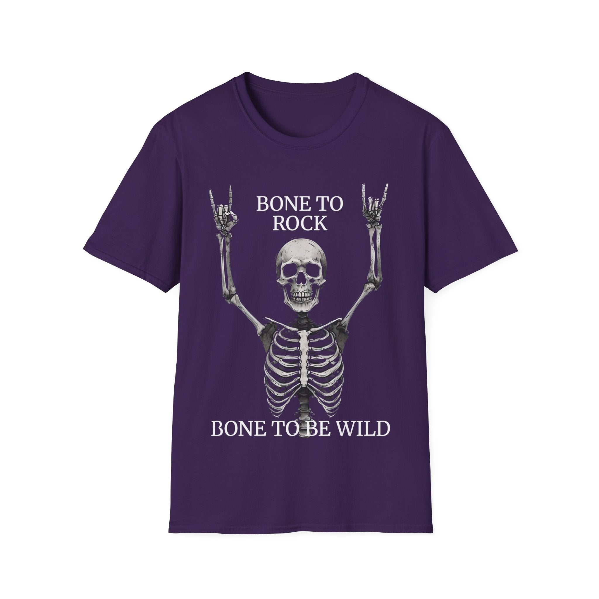 Bone to Rock T-Shirt - Unisex Skull Graphic Tee, Halloween Costume, Music Lover Gift, Fun Party Wear, Casual Outfit