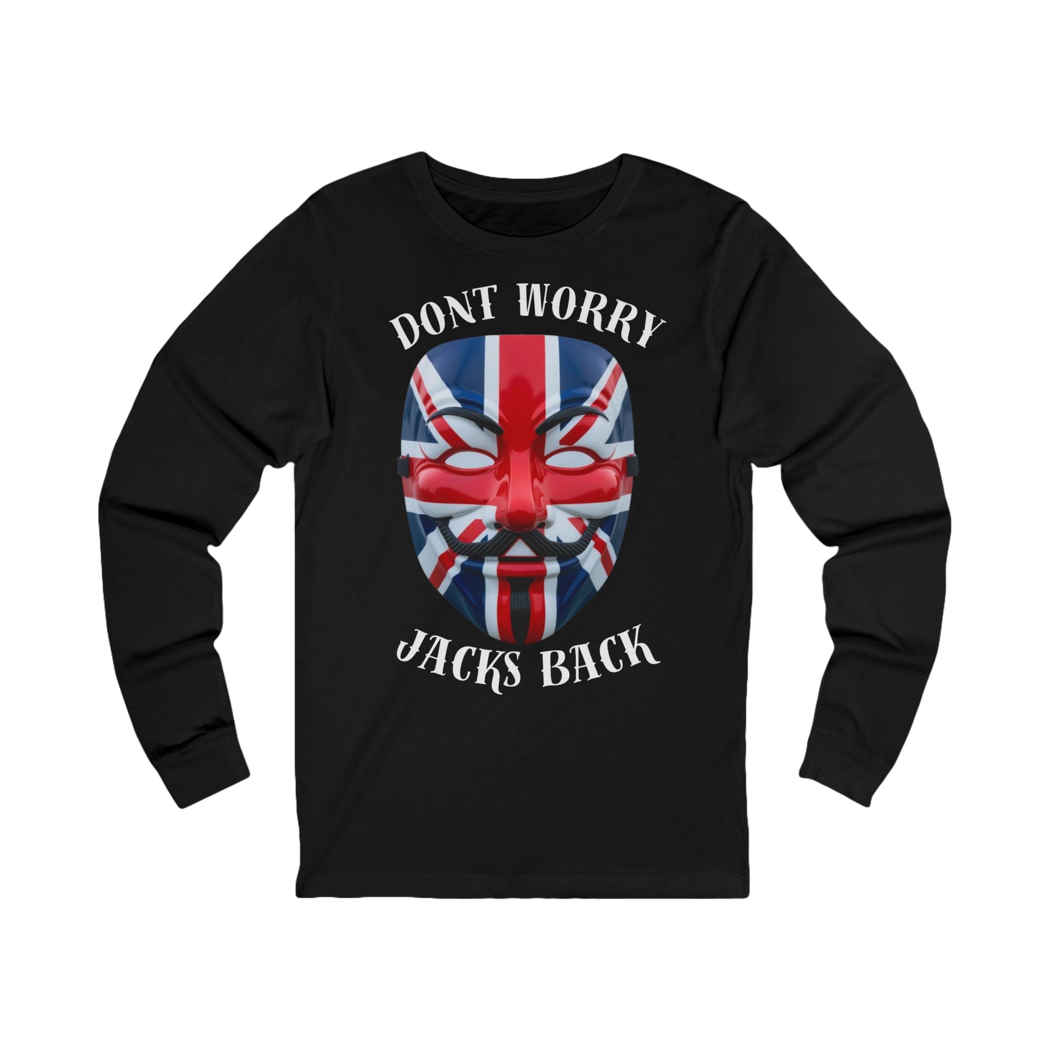 Union Jack Graphic Long Sleeve Tee, Fearless Fashion, Unisex Jersey Top, Perfect for Casual Outings, Gift for Friends