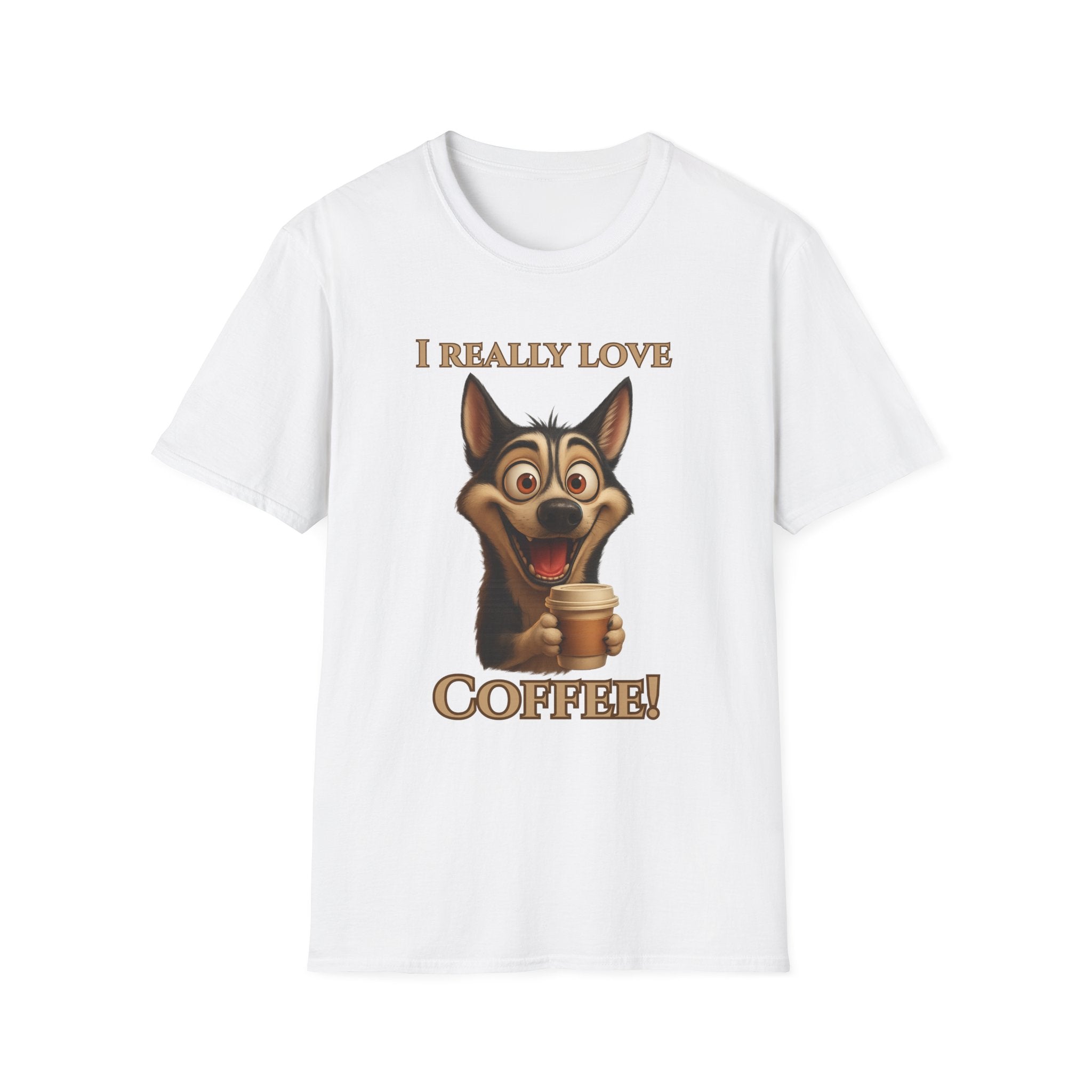 Coffee Lover Unisex Tee, Funny Dog T-Shirt, Cute Pet Apparel, Gift for Dog Lovers, Birthday and Coffee Enthusiasts