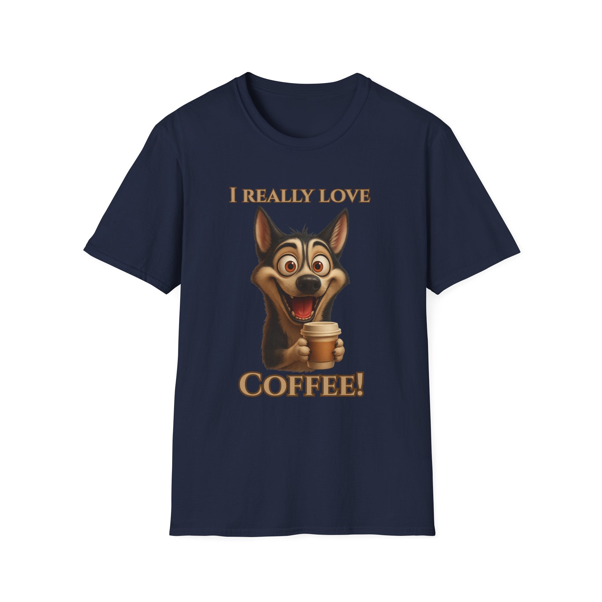 Coffee Lover Unisex Tee, Funny Dog T-Shirt, Cute Pet Apparel, Gift for Dog Lovers, Birthday and Coffee Enthusiasts