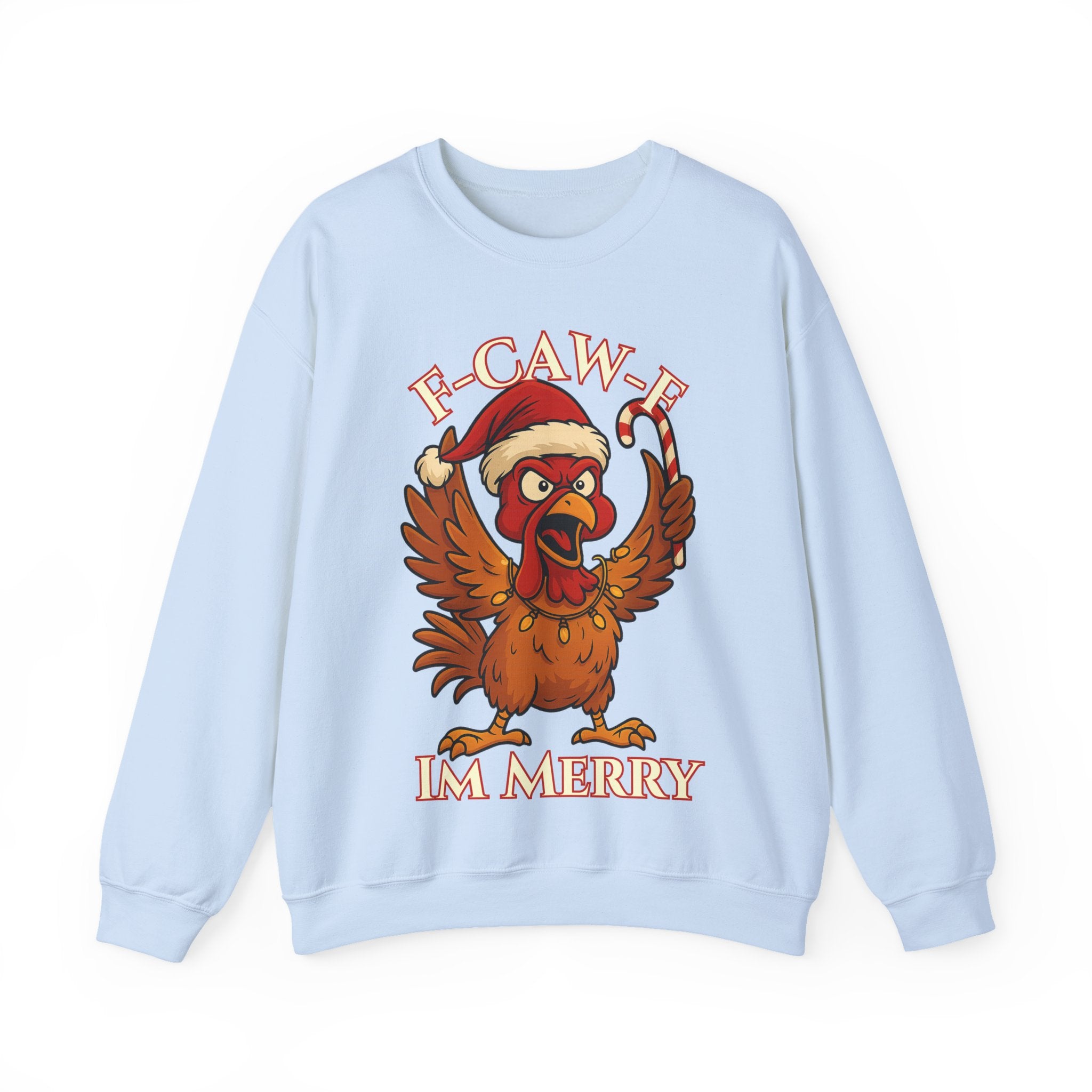 Funny Christmas Sweatshirt - 'F-Caw-F I'm Merry' Unisex Crewneck