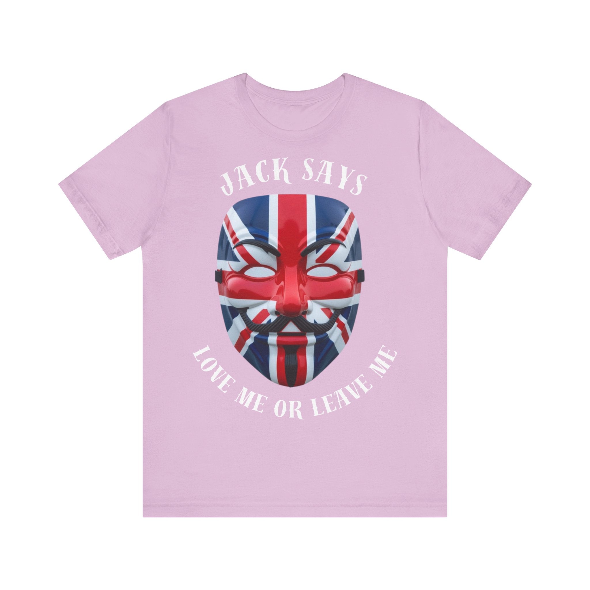 British Flag Mask Tee - Unisex Jersey Short Sleeve T-Shirt, Patriot Gift, Festival Shirt, Statement Tee, Casual Wear