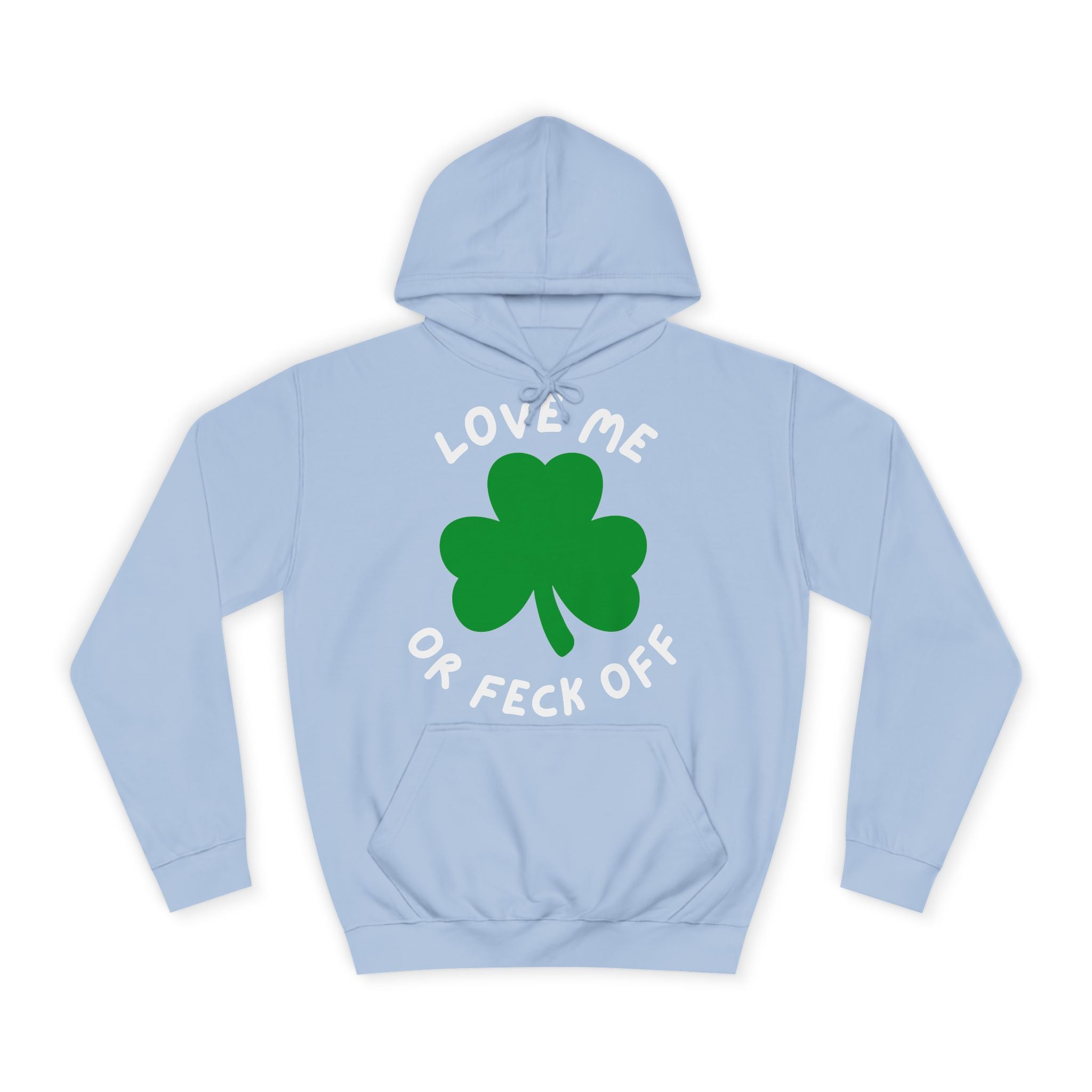 Unisex College Hoodie with Funny St. Patrick's Day Design, Cute Gift for Students, Party Wear, College Apparel, Yellow Sweatshirt