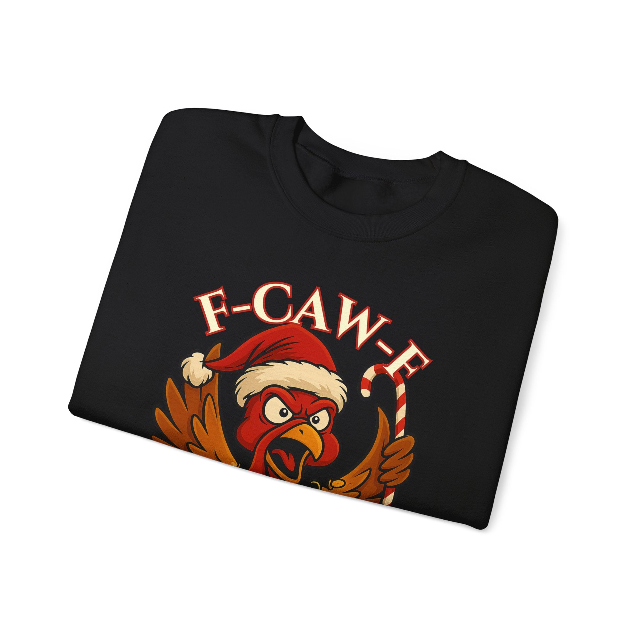 Funny Christmas Sweatshirt - 'F-Caw-F I'm Merry' Unisex Crewneck