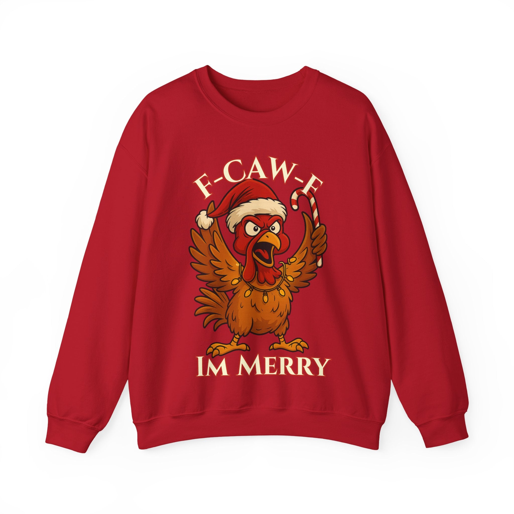 Funny Christmas Sweatshirt - 'F-Caw-F I'm Merry' Unisex Crewneck