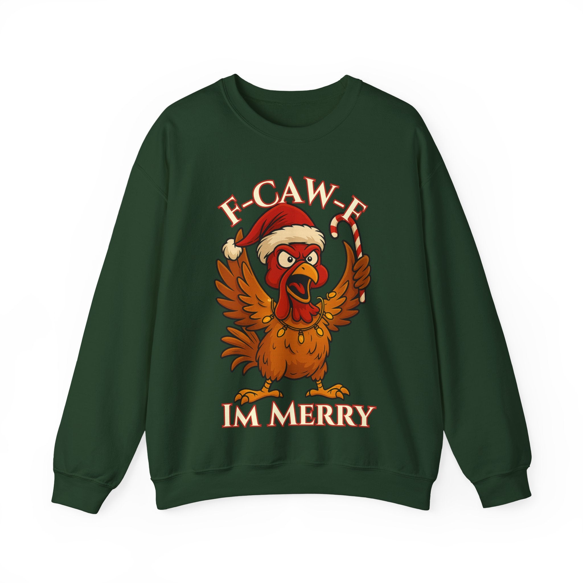 Funny Christmas Sweatshirt - 'F-Caw-F I'm Merry' Unisex Crewneck