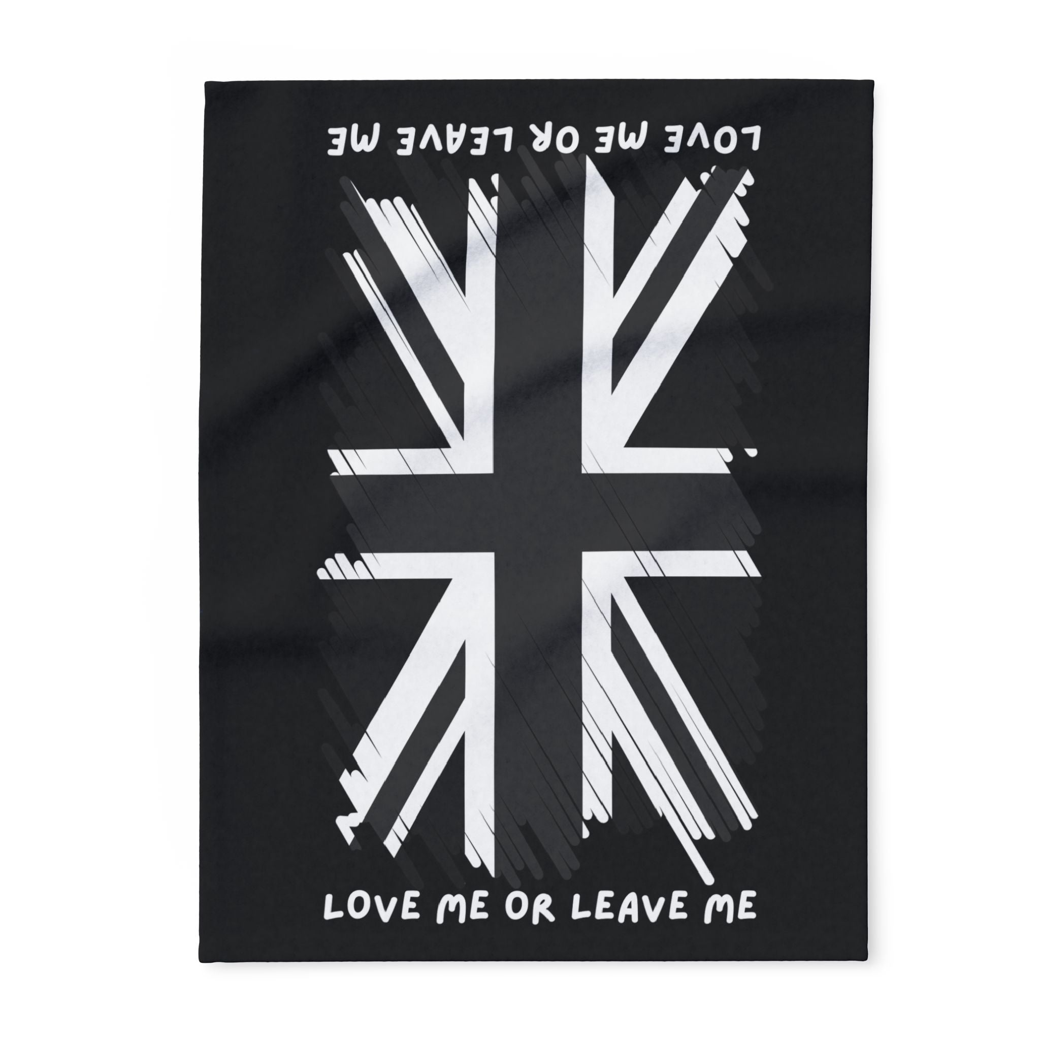 Cozy British Flag Blanket, Love Me or Leave Me Fleece Throw, Perfect for Home Decor, Gift for Him, Sheepskin for Chill Nights