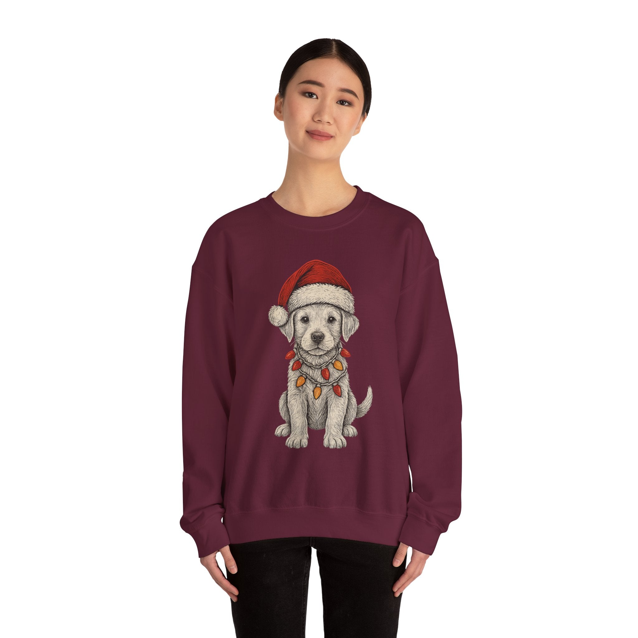 Cute Christmas Dog Sweatshirt, Holiday Apparel, Pet Lover Gift, Cozy Crewneck, Festive Sweatshirt, Winter Fashion