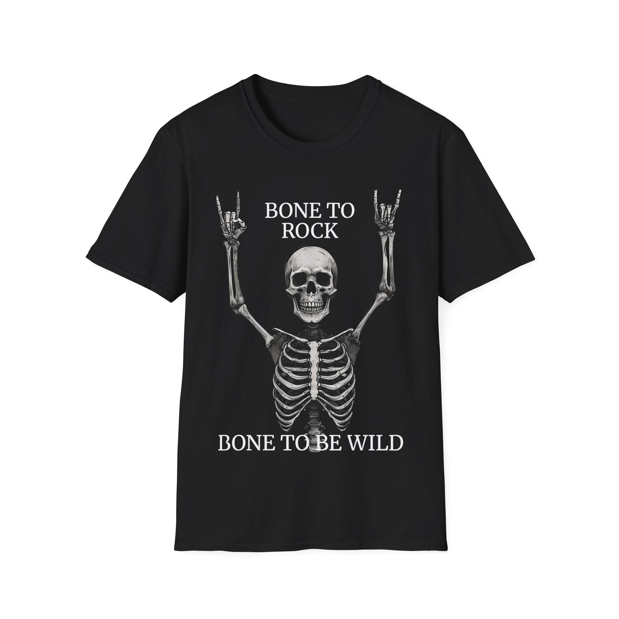 Bone to Rock T-Shirt - Unisex Skull Graphic Tee, Halloween Costume, Music Lover Gift, Fun Party Wear, Casual Outfit