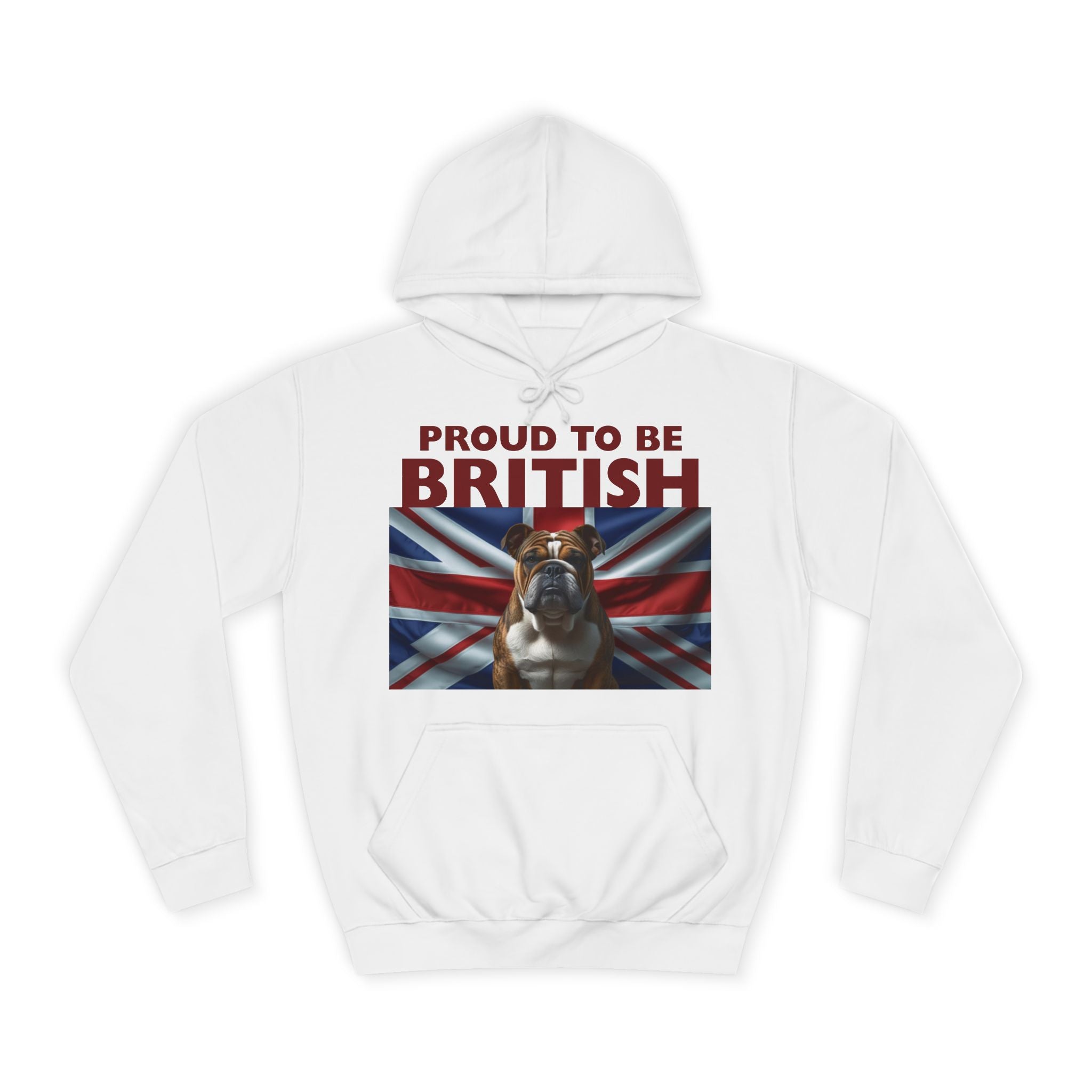 Proud to Be British Hoodie - Unisex College Sweatshirt, Ideal for Students, British Pride Apparel, Casual Wear, Gifts for Dog Lovers