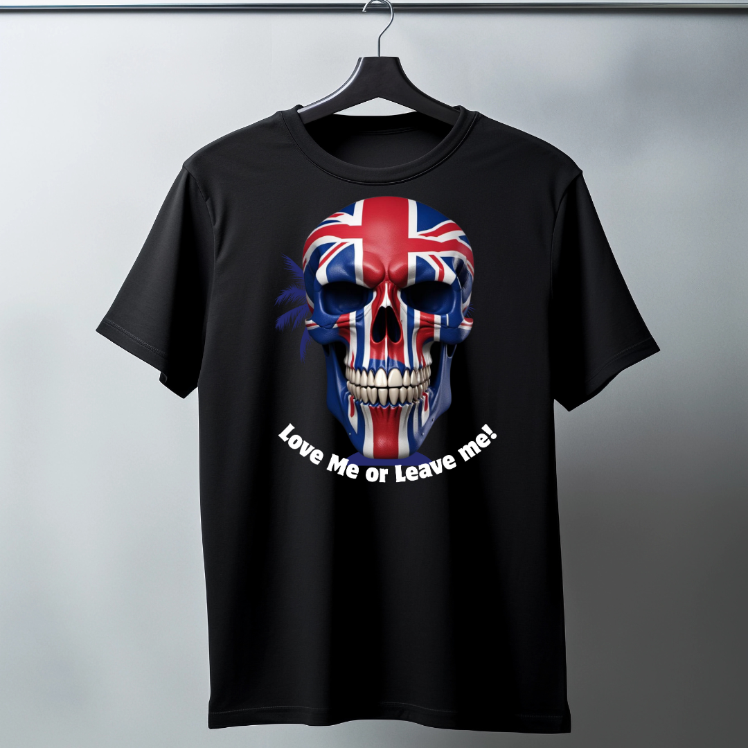 British Skull Graphic V-Neck Tee, Graphic T-Shirt, Unisex Apparel, Edgy Fashion Top, Perfect Gift