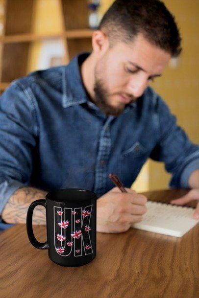 Black Mug, Love Me or Leave Me Mug, UK Design Coffee Cup, English Gift, Unique Tea Mug, Brit Humor Drinkware