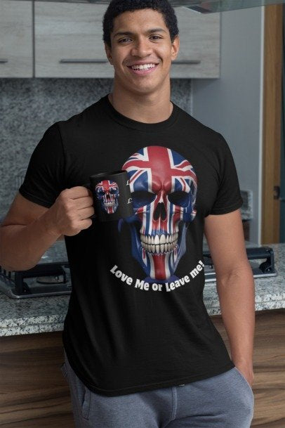 Edgy Skull Mug, Love Me or Leave Me Coffee Cup, Gift for Him, Unique Black Mug, Gothic Decor, Alternative Gifts