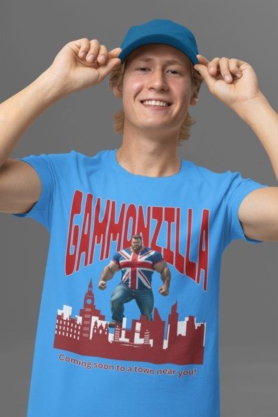 Gammonzilla Unisex Tee | Funny Graphic T-Shirt for Casual Wear, Gift for Comic Fans, Birthday Gift, Novelty Tee, Unique Humor Shirt