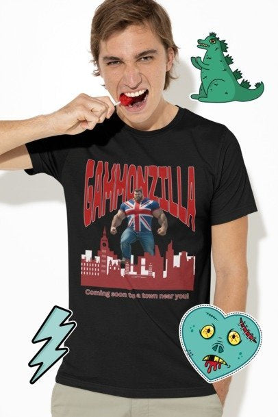 Gammonzilla Unisex Tee | Funny Graphic T-Shirt for Casual Wear, Gift for Comic Fans, Birthday Gift, Novelty Tee, Unique Humor Shirt