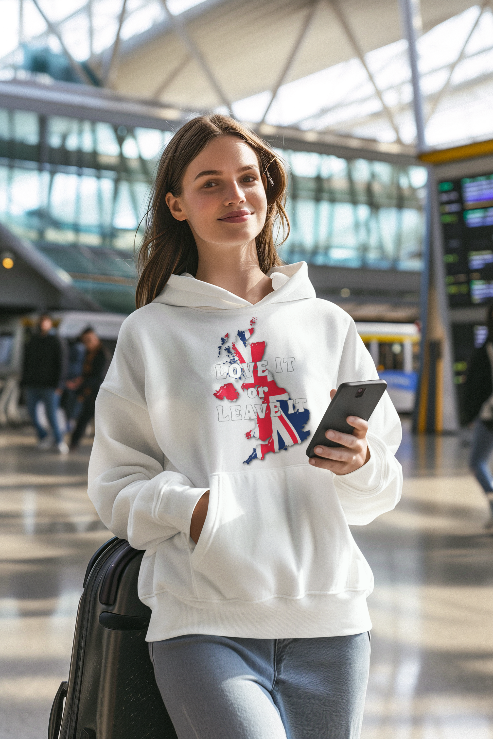 Unisex College Hoodie with UK Map Design, Cozy Campus Wear, Great for Graduation, Gift for Students, Casual Style