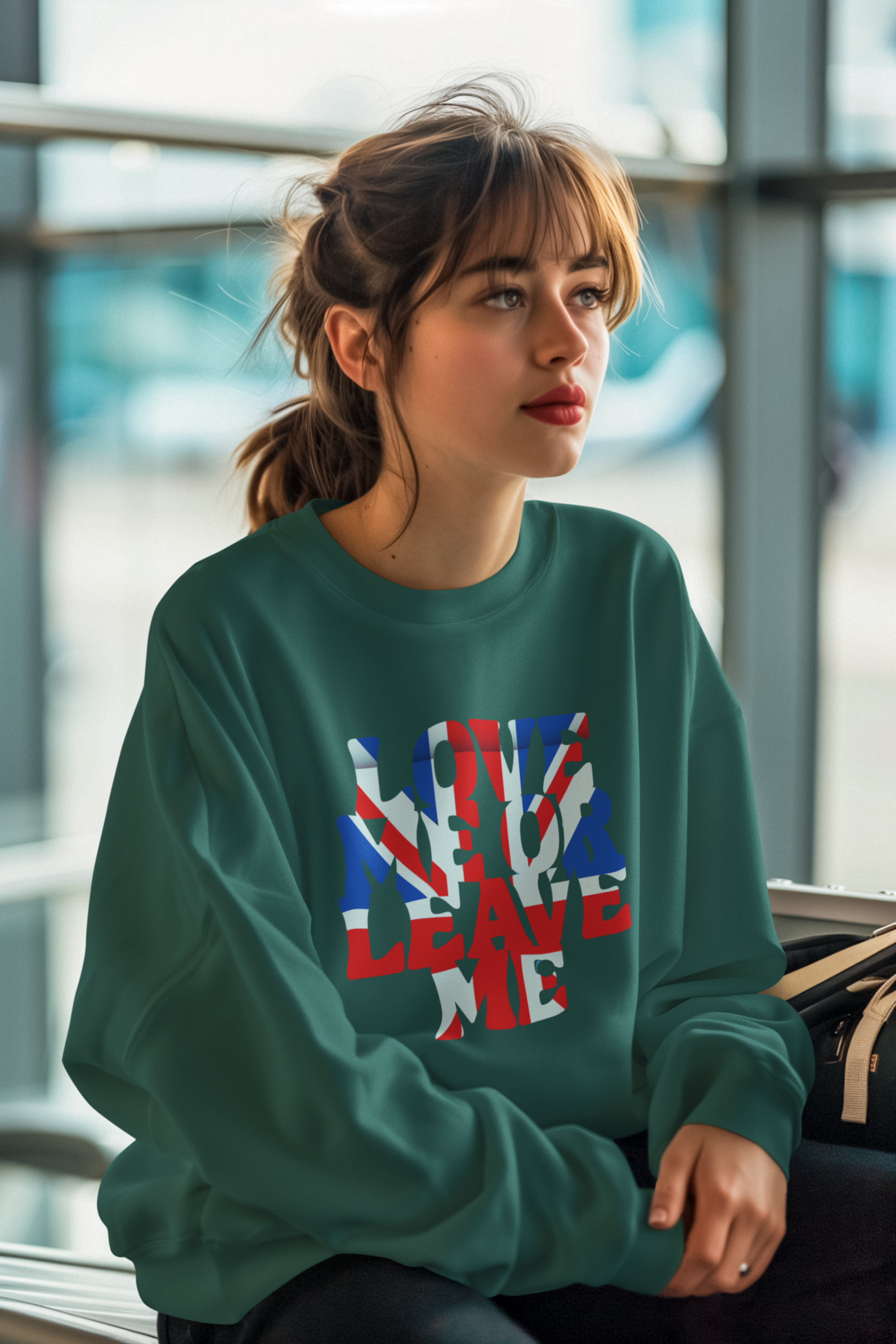 Union Jack Love Sweatshirt, British Pride, Unisex Clothing, Cozy Gift, Fall Fashion, Casual Wear, Travel Souvenir