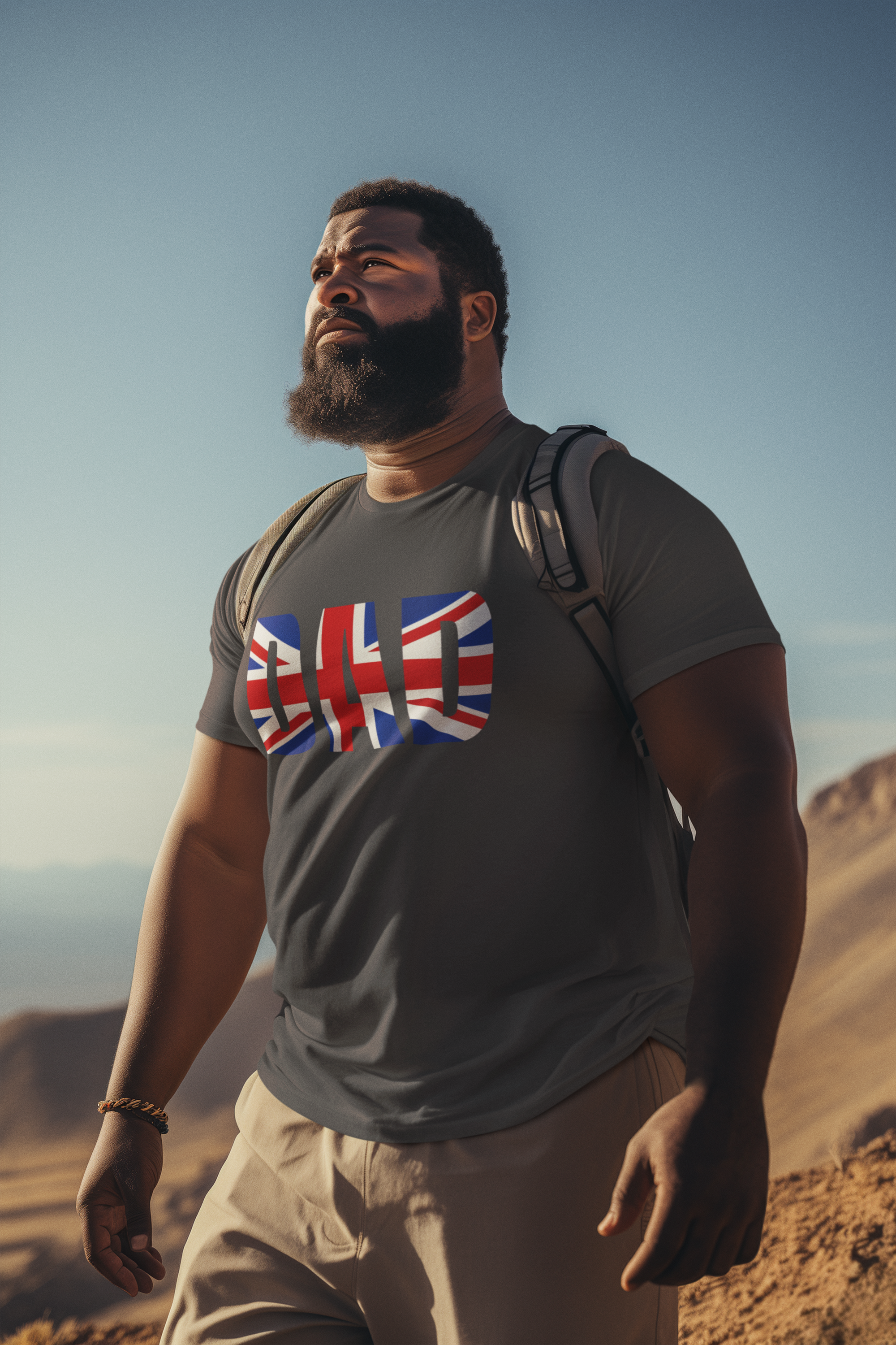 British Flag Dad Tee - Perfect for Father's Day, Casual Wear, Gifts for Dads, Patriotic Fashion, Family Outings