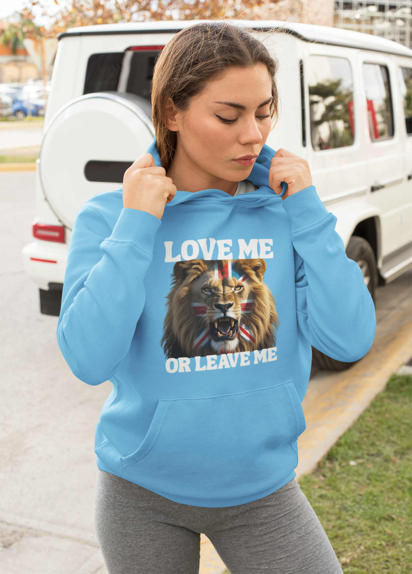 Bold Lion Print Unisex College Hoodie | Statement Sweatshirt for Students | Gift for Animal Lovers | Trendy Casual Wear | Hooded Pullover