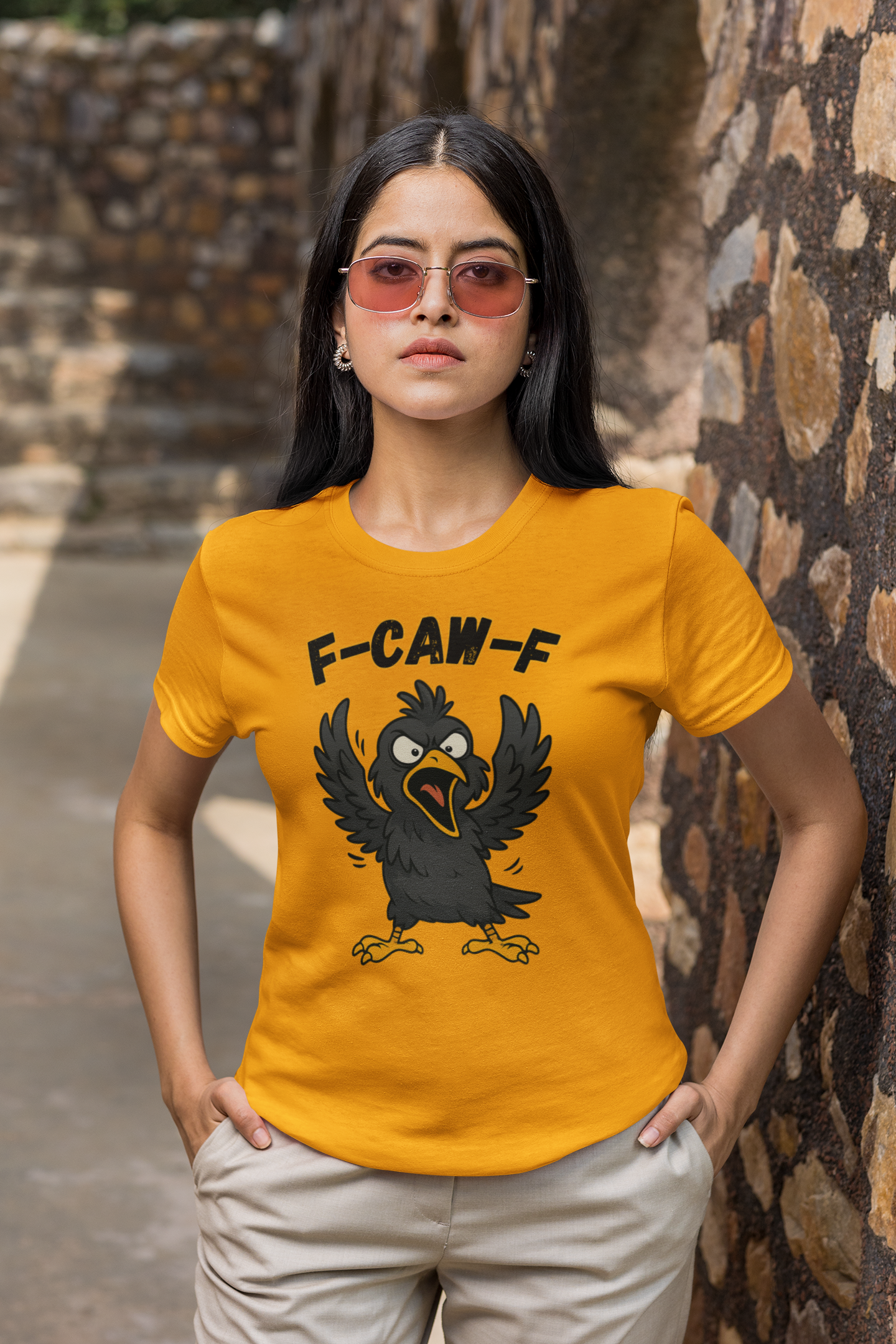 F-Caw-F Unisex Heavy Cotton Tee, Funny Graphic Shirt, Casual Wear, Unique Gift, Bird Lover Apparel