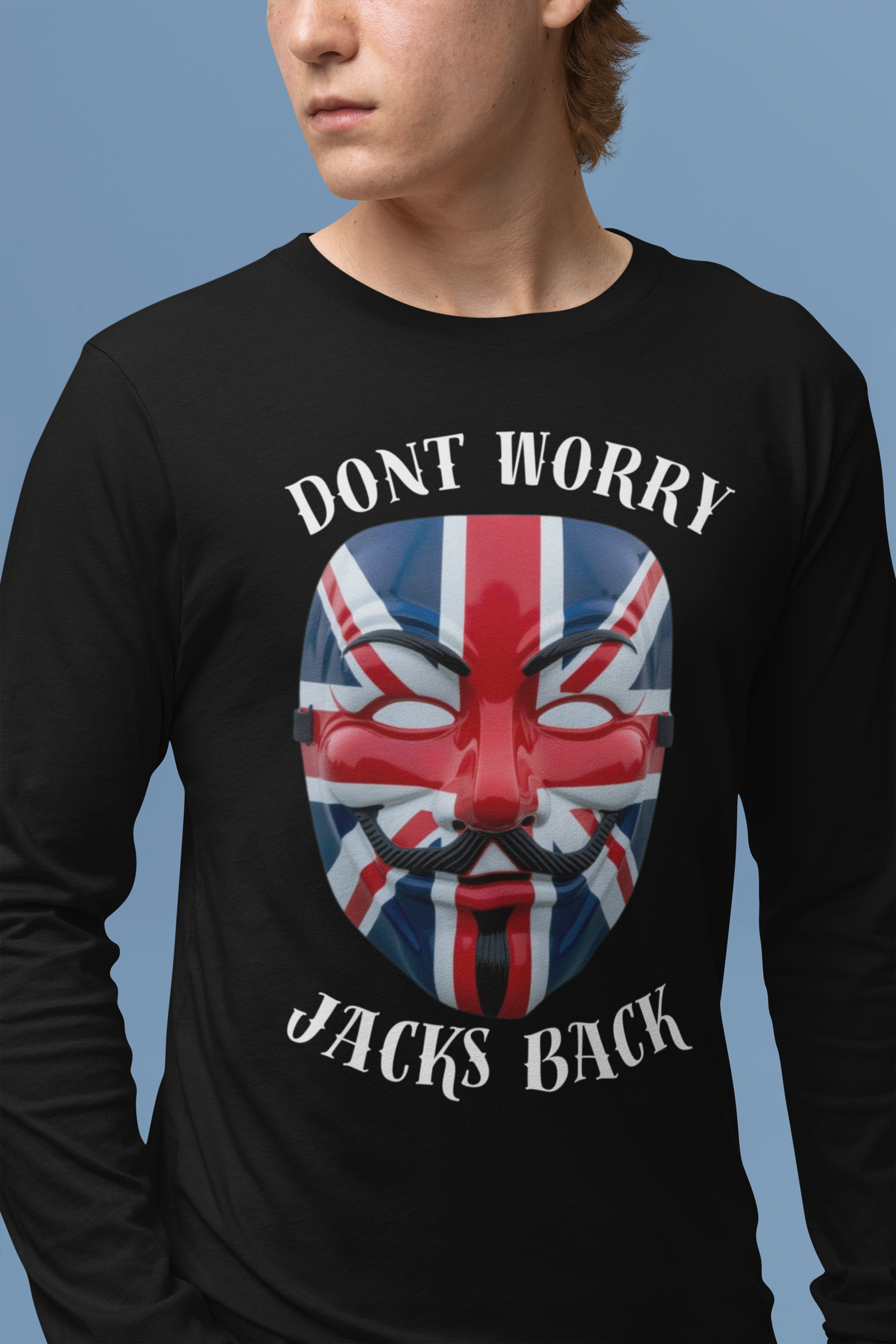 Union Jack Graphic Long Sleeve Tee, Fearless Fashion, Unisex Jersey Top, Perfect for Casual Outings, Gift for Friends