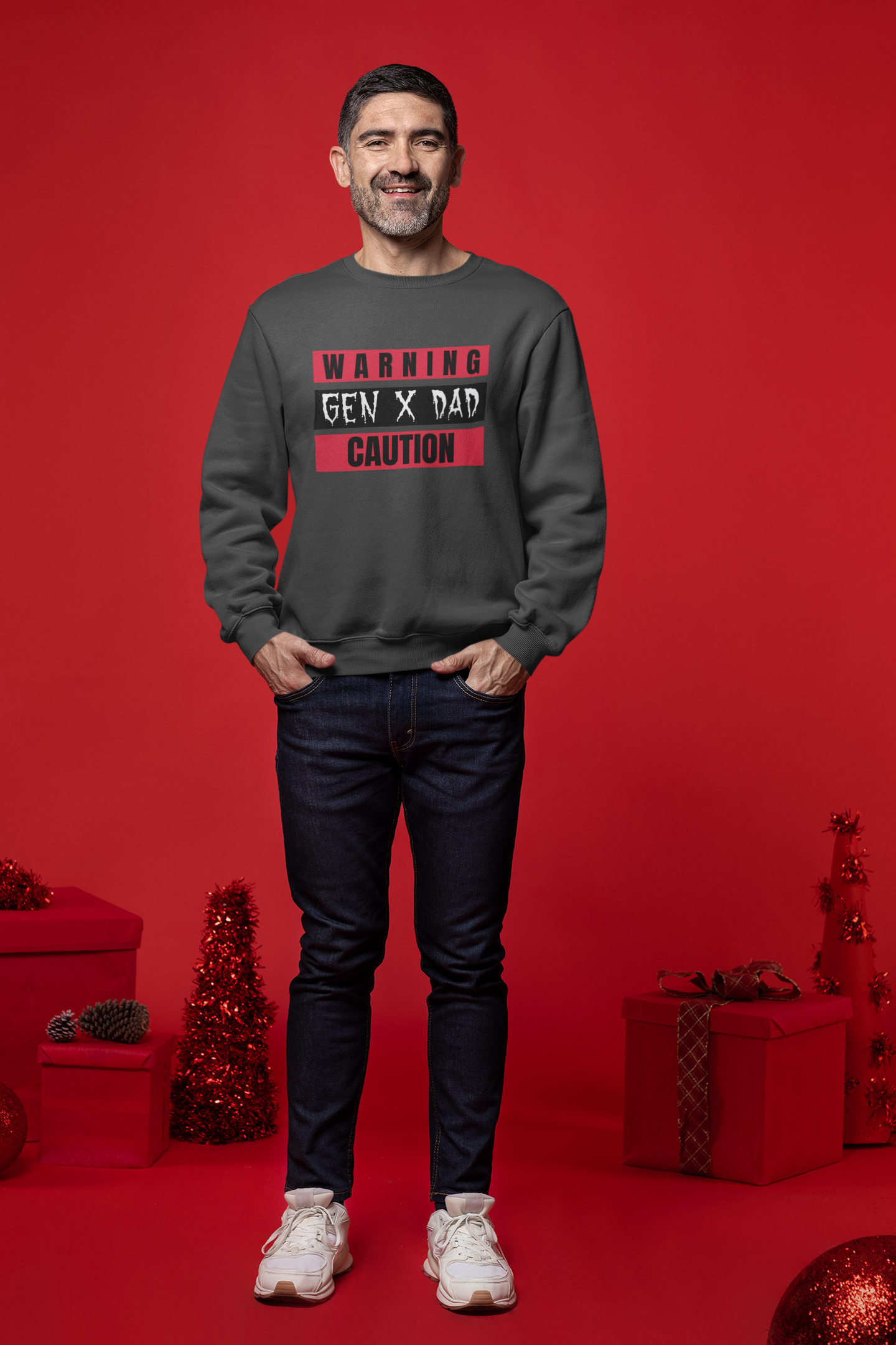 Warning Gen X Dad Crewneck Sweatshirt - Casual Wear, Gift for Dad, Funny Sweatshirt, Cozy Apparel, Unique Gift Idea