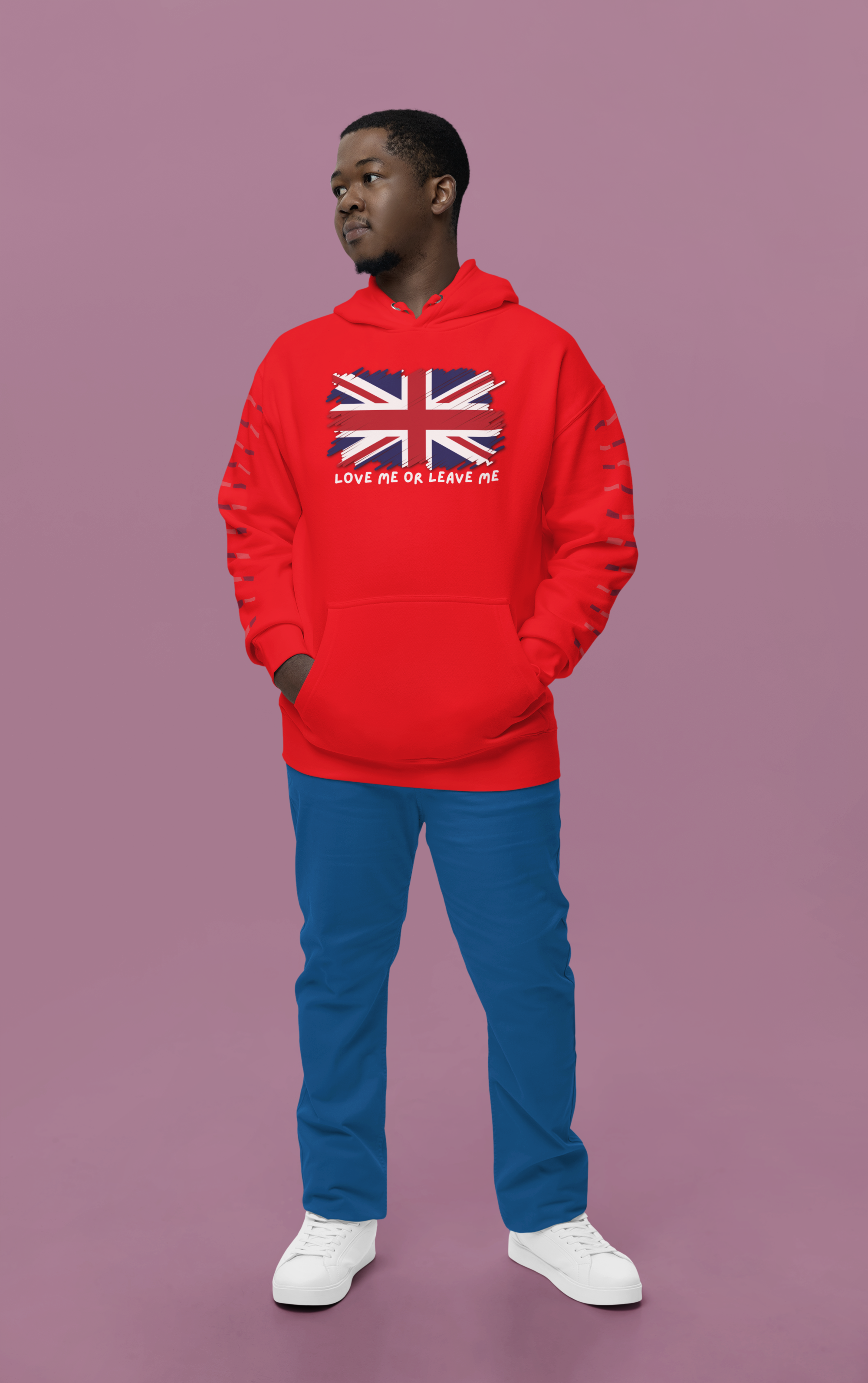 Union Jack Graphic Hoodie, British Pride Sweatshirt, Unisex College Apparel, Casual Everyday Wear, Great for Gifts