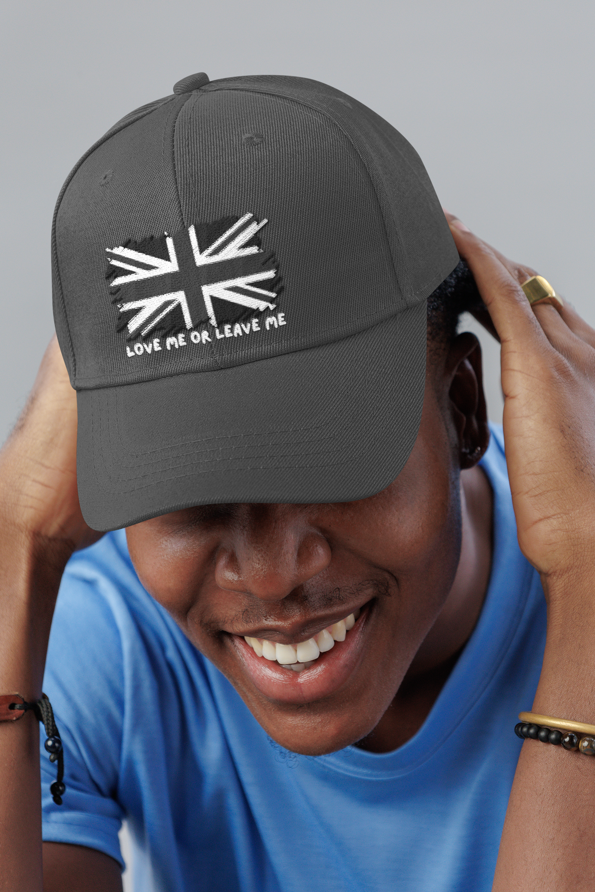 Embroidered Umion Jack Love Me or leave me Patriotic cap