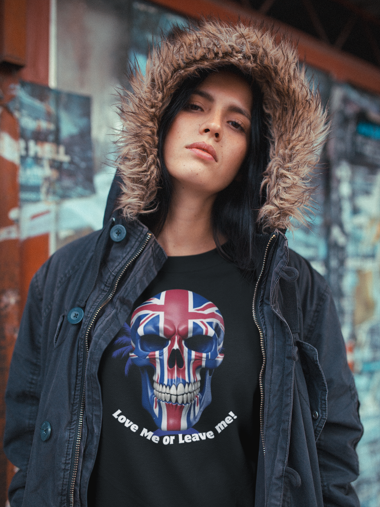 Edgy Skull Sweatshirt, Unisex Pullover, Love Me or Leave Me Graphic, Alternative Fashion, Halloween Gift, Casual Streetwear