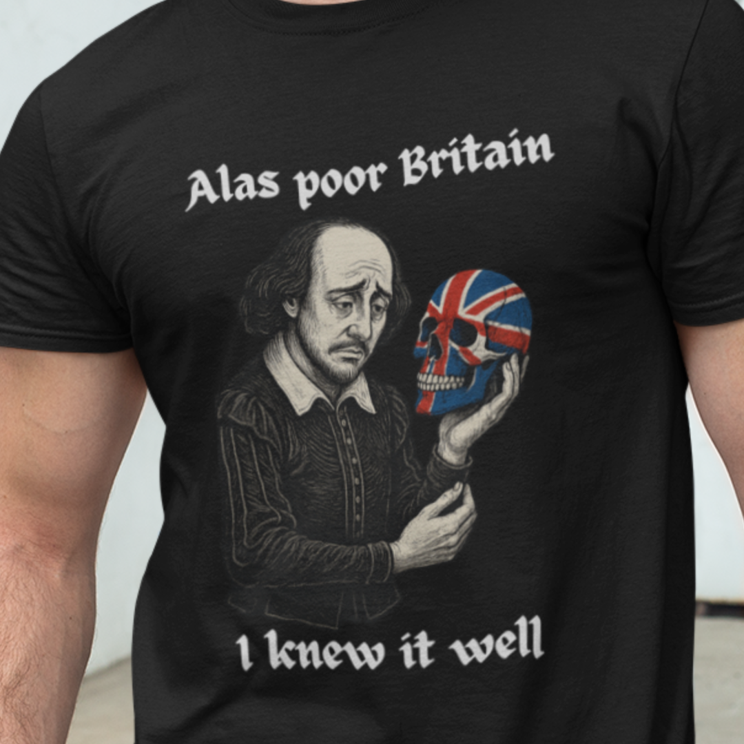 Edgy Shakespearean Tee, British Culture Shirt, Graphic Novelty Top, Literary Fan Gift, Casual Daily Wear