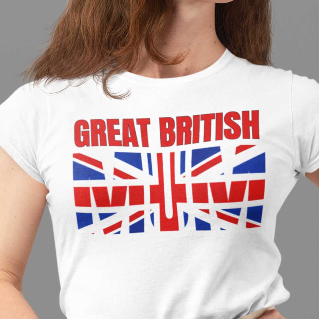 Great British Mum Tee - Unisex Heavy Cotton T-Shirt, Gift for Mother's Day, UK Pride Apparel, British Mum Gift, Casual Wear
