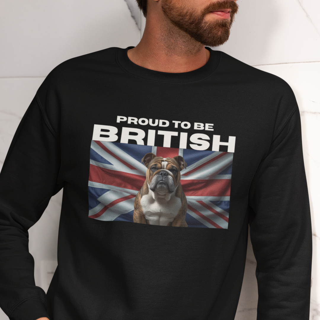 British Bulldog Sweatshirt, Cozy Unisex Sweatshirt, Dog Lover Gift, Casual Wear, Perfect for Pet Owners, Ideal for Everyday Style