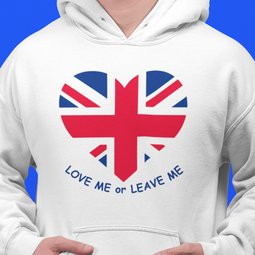 Unisex College Hoodie with British Heart Design, Cozy Casual Wear, Perfect for Gifts, College Events, and Everyday Style