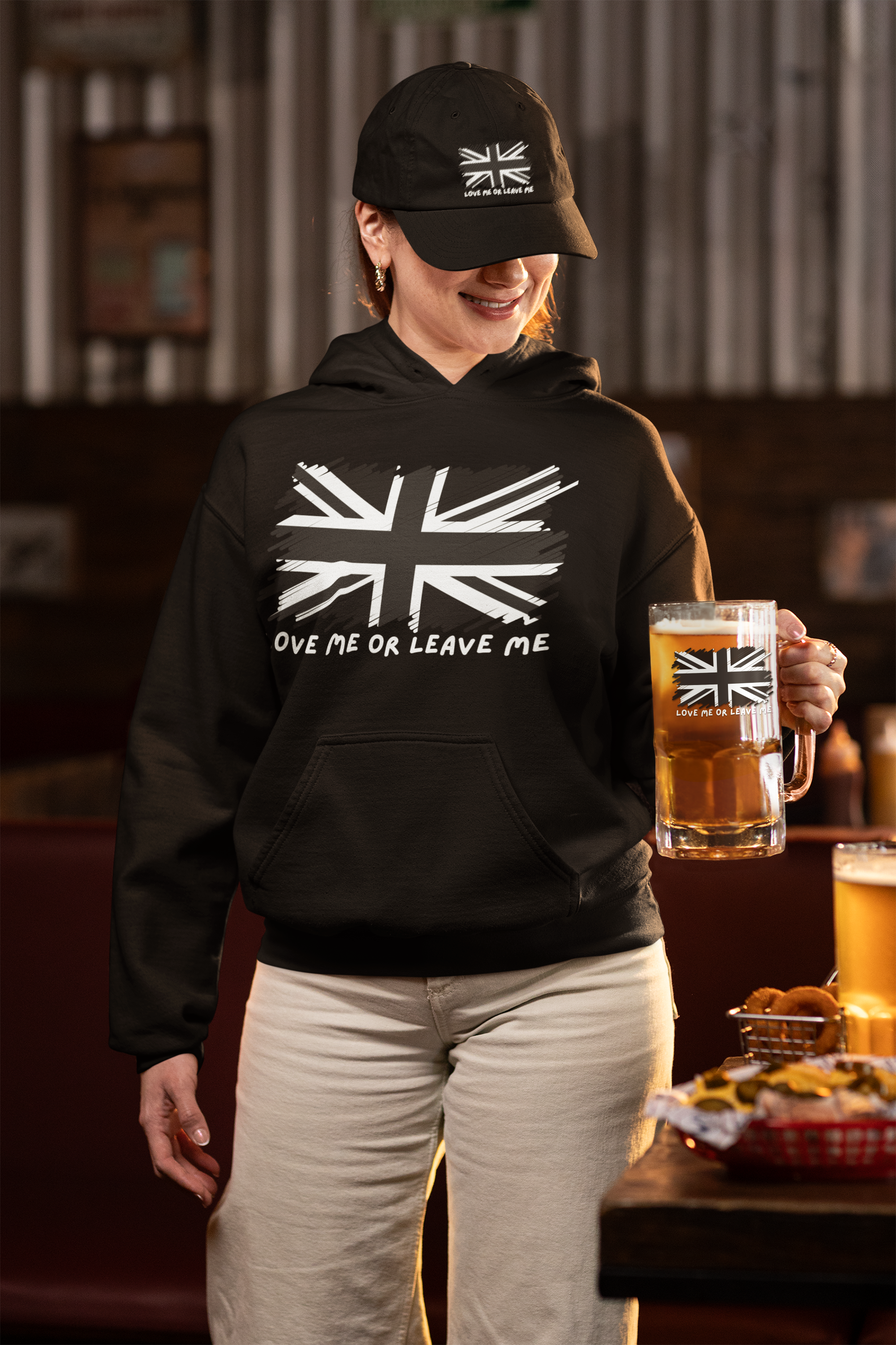 Embroidered Umion Jack Love Me or leave me Patriotic cap