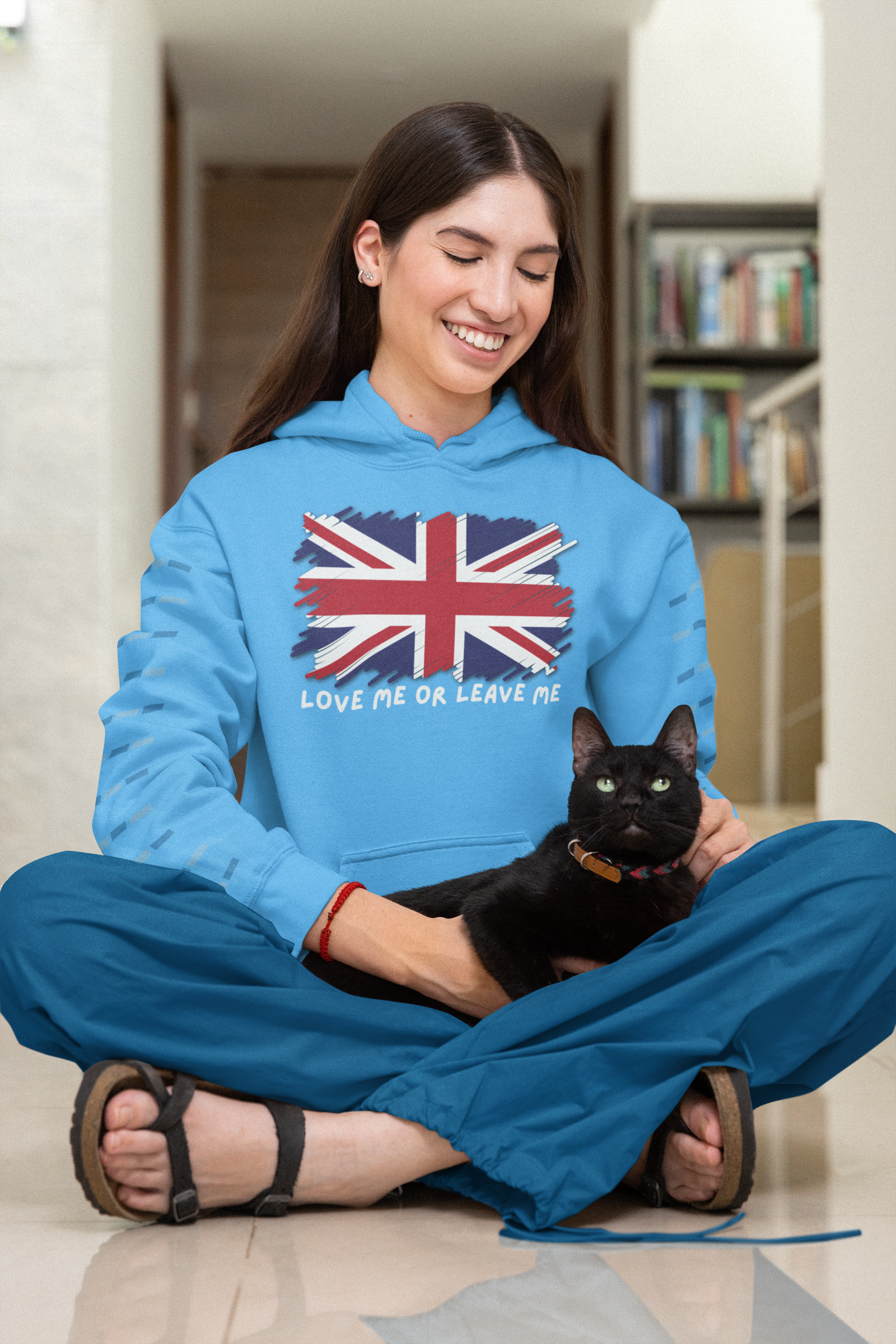 Union Jack Graphic Hoodie, British Pride Sweatshirt, Unisex College Apparel, Casual Everyday Wear, Great for Gifts