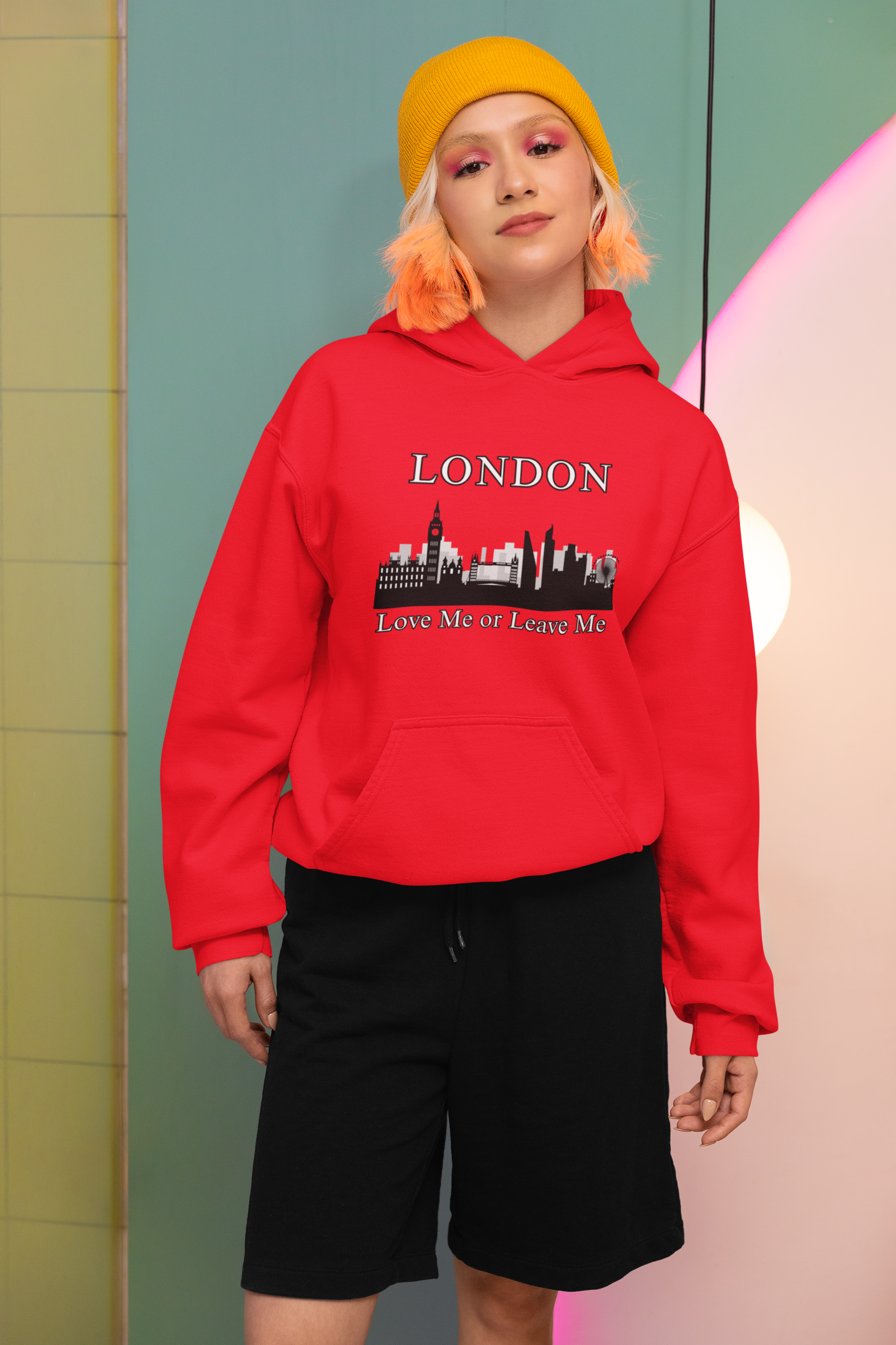 London Skyline Hoodie: Love Me or Leave Me, Sweatshirt for Travelers, Gifts for City Lovers, Cozy Unisex Pullover, Casual Fashionwear