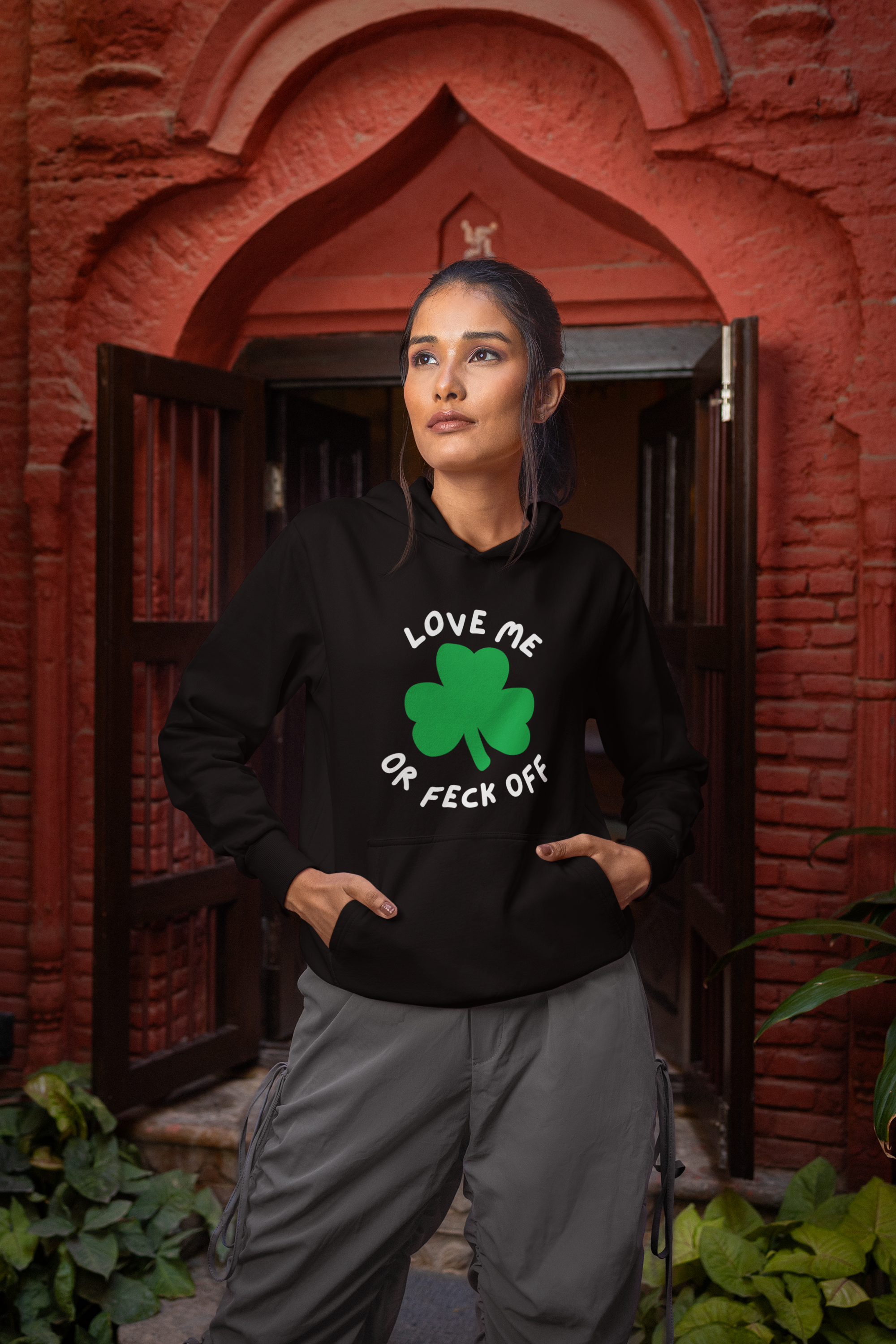 Unisex College Hoodie with Funny St. Patrick's Day Design, Cute Gift for Students, Party Wear, College Apparel, Yellow Sweatshirt
