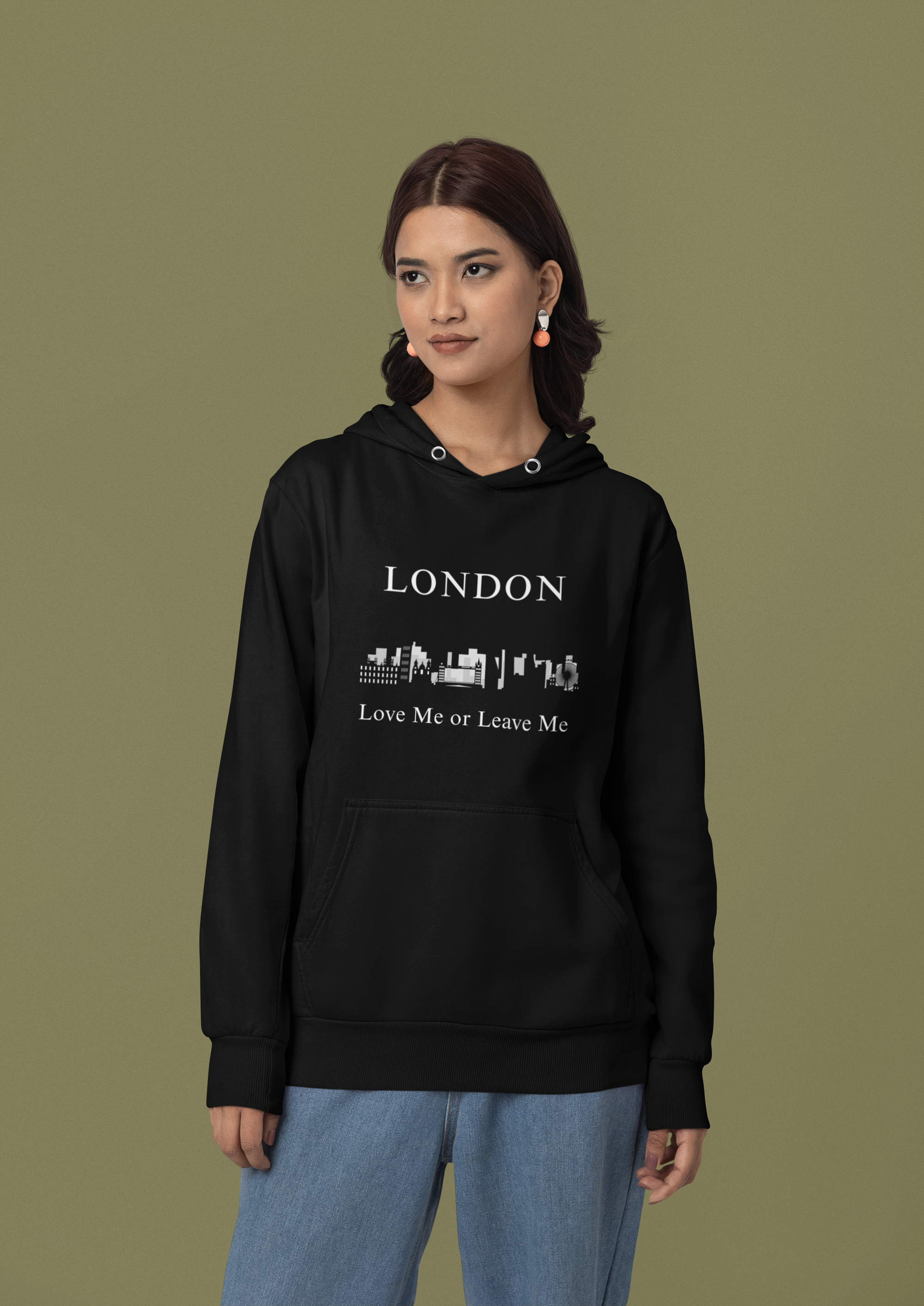 London Skyline Hoodie: Love Me or Leave Me, Sweatshirt for Travelers, Gifts for City Lovers, Cozy Unisex Pullover, Casual Fashionwear
