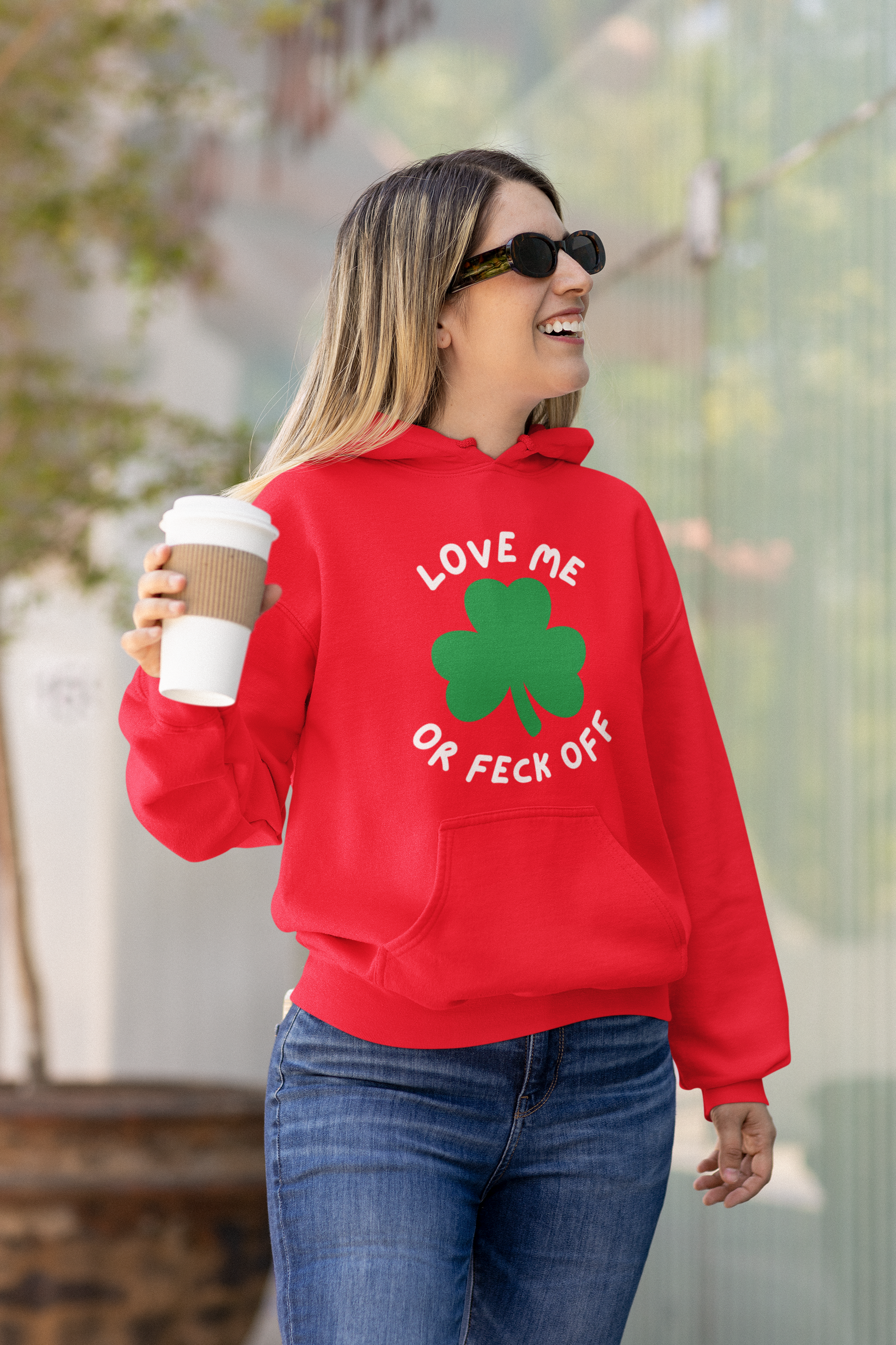 Unisex College Hoodie with Funny St. Patrick's Day Design, Cute Gift for Students, Party Wear, College Apparel, Yellow Sweatshirt