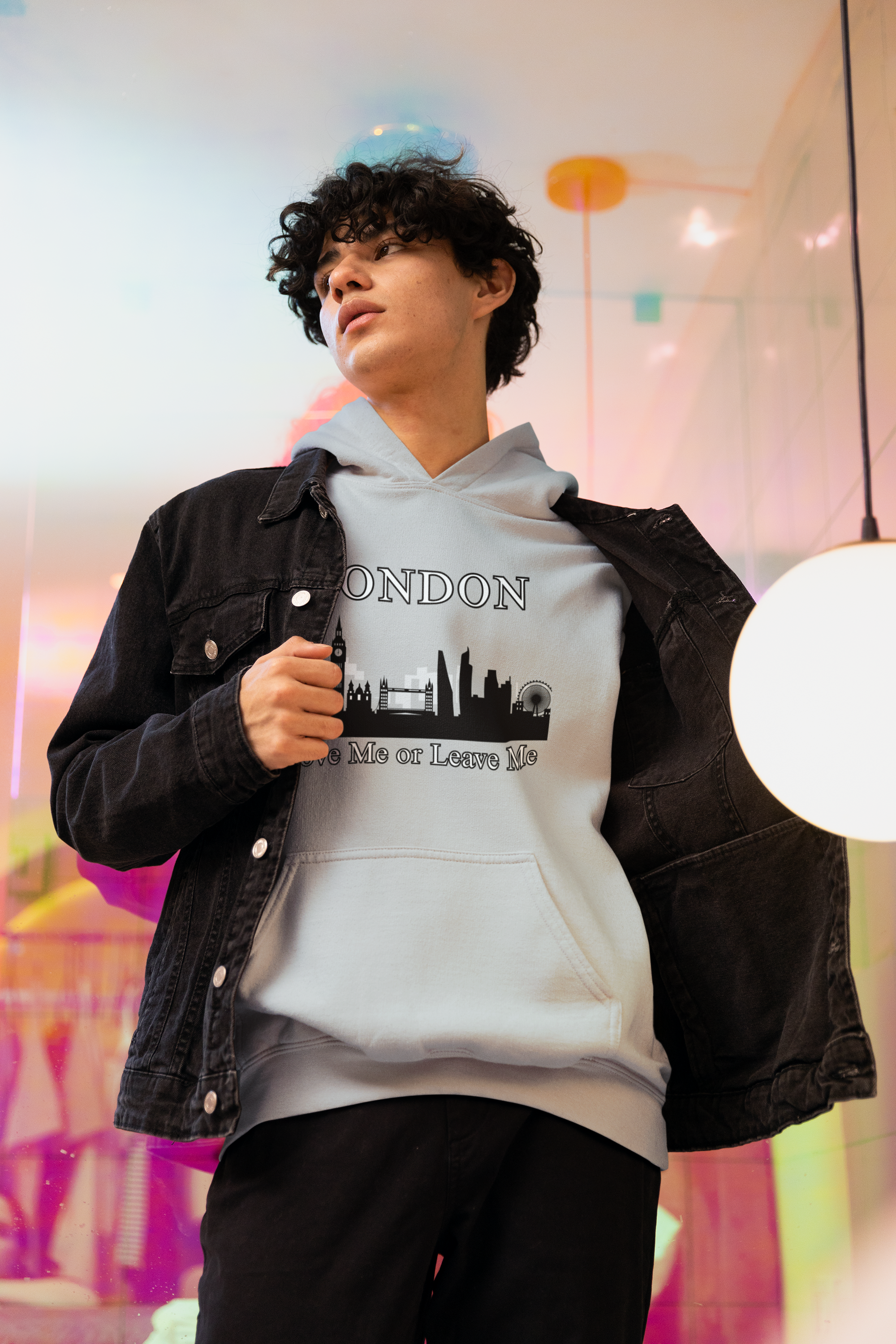 London Skyline Hoodie: Love Me or Leave Me, Sweatshirt for Travelers, Gifts for City Lovers, Cozy Unisex Pullover, Casual Fashionwear
