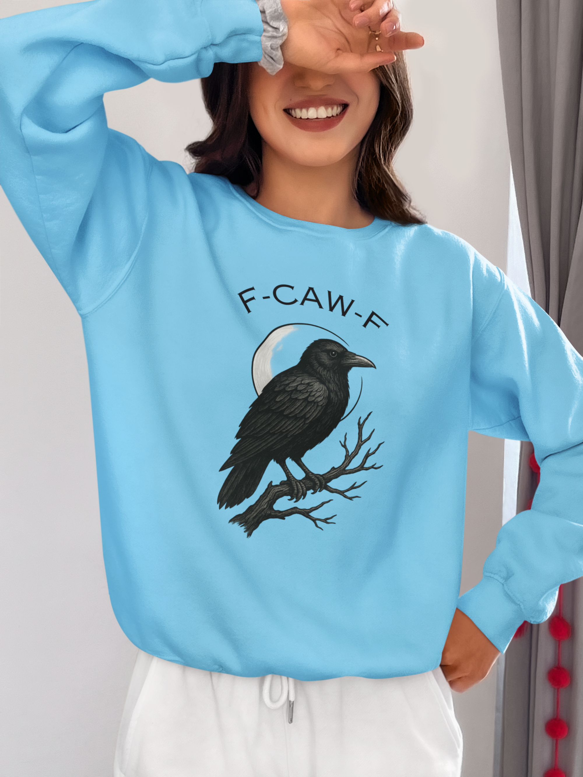 Mystical Raven Sweatshirt - Fall Fashion, Casual Loungewear, Unique Gift, Halloween Apparel, Unisex Style