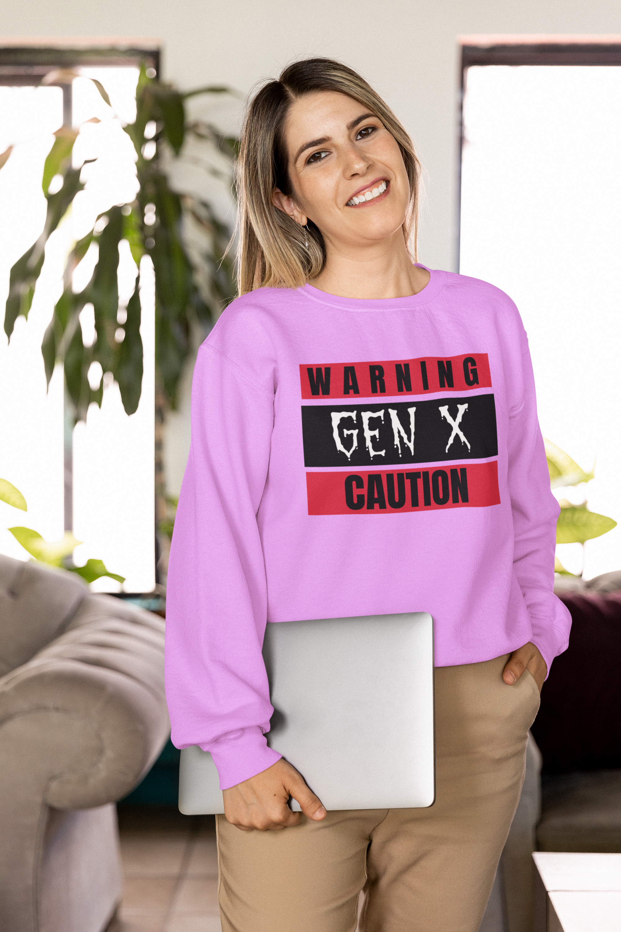 Gen X Warning Crewneck Sweatshirt, Vintage Sweatshirt, Unisex Sweater, Gift for Gen X, Retro Crewneck, Trendy Casual Wear