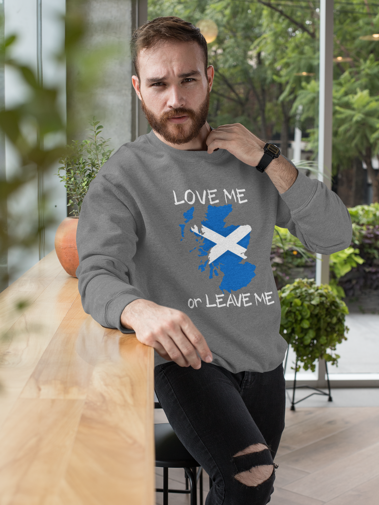 Scottish Pride Sweatshirt, Love Me or Leave Me Sweatshirt, Unisex Crewneck, Casual Wear, Cool Gift for Scots