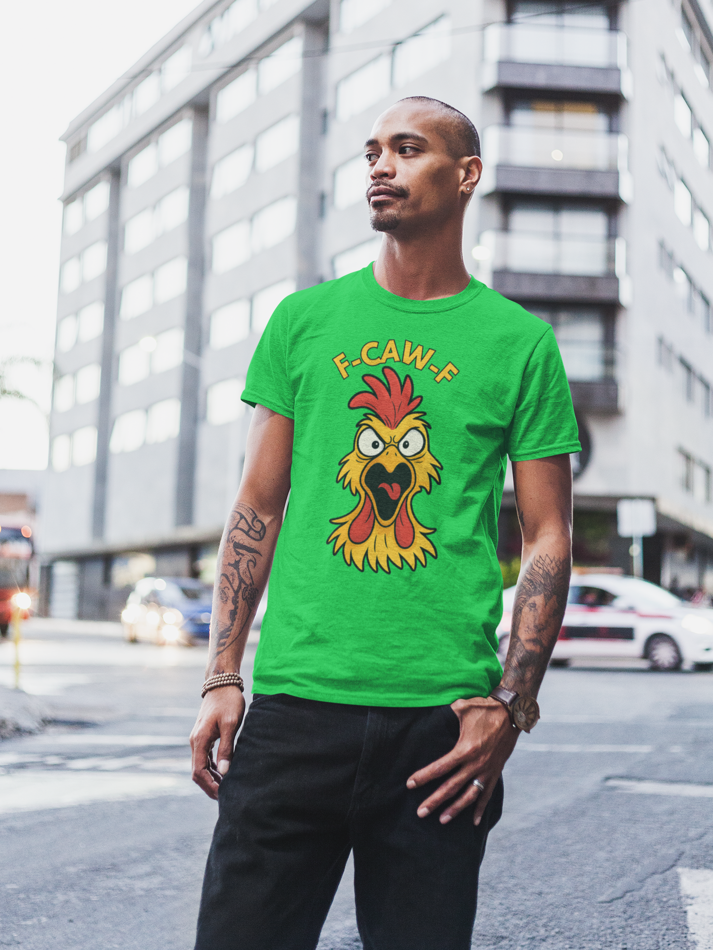 F-Caw-F Funny Chicken Tee for Poultry Lovers, Humor T-Shirt, Gift for Chicken Enthusiasts, Animal Rights, Casual Wear, Farmhouse Style