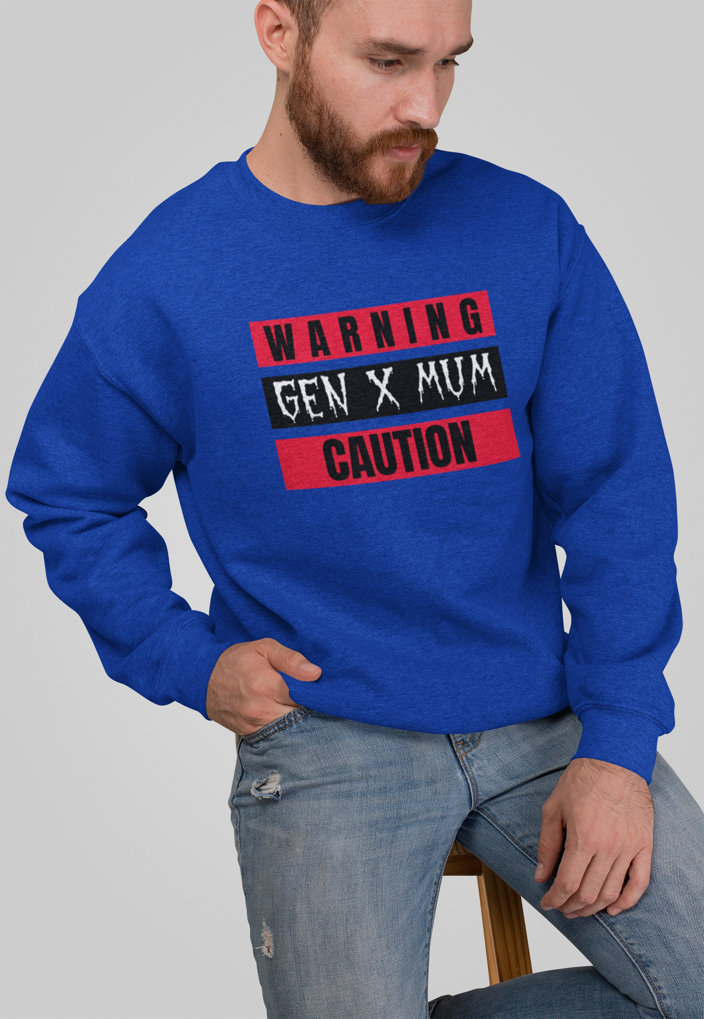 Warning Gen X Dad Crewneck Sweatshirt - Casual Wear, Gift for Dad, Funny Sweatshirt, Cozy Apparel, Unique Gift Idea