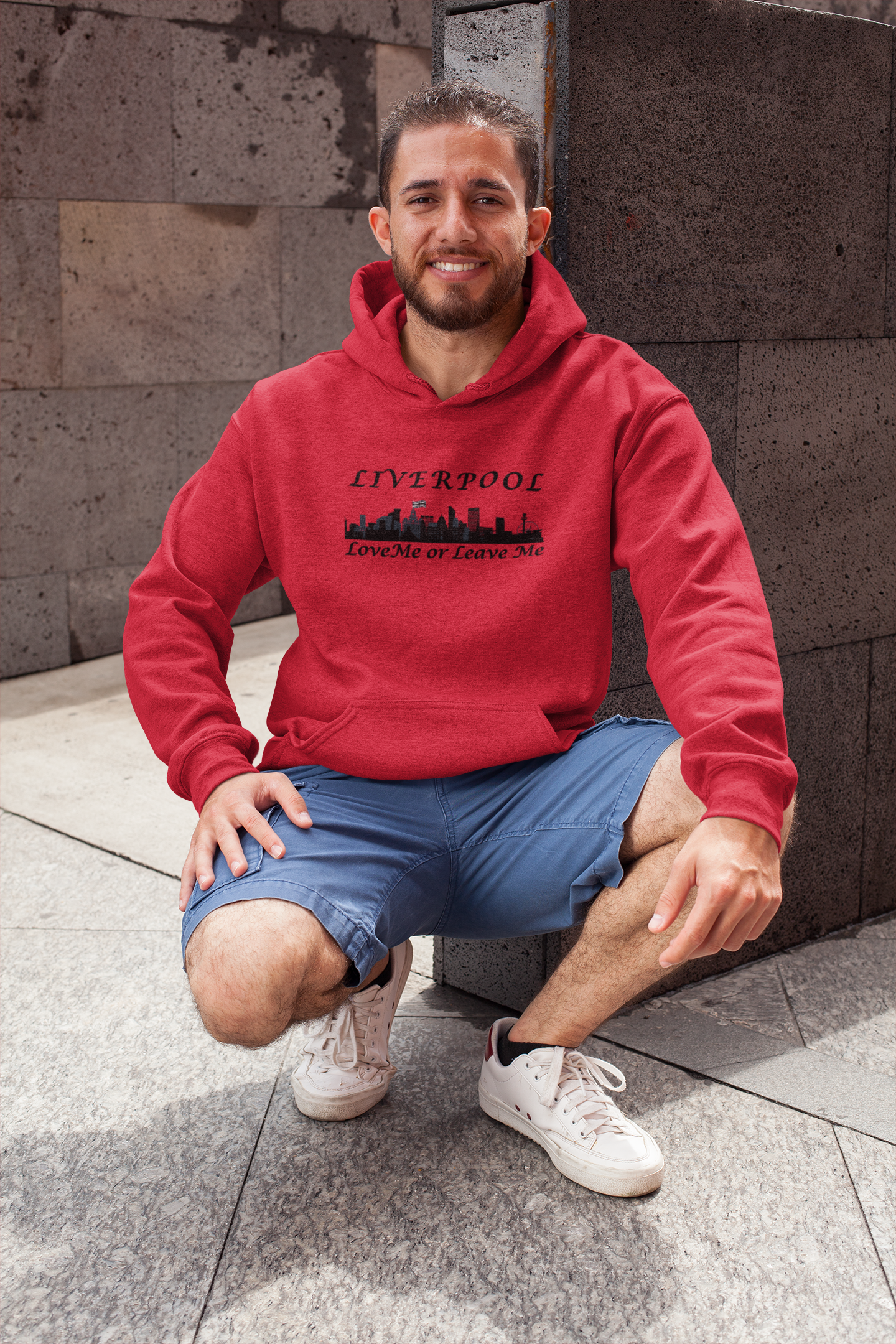 Liverpool Skyline Love or Leave Unisex College Hoodie, Cozy Sweatshirt, Perfect for College, Liverpool Fans, Casual Wear