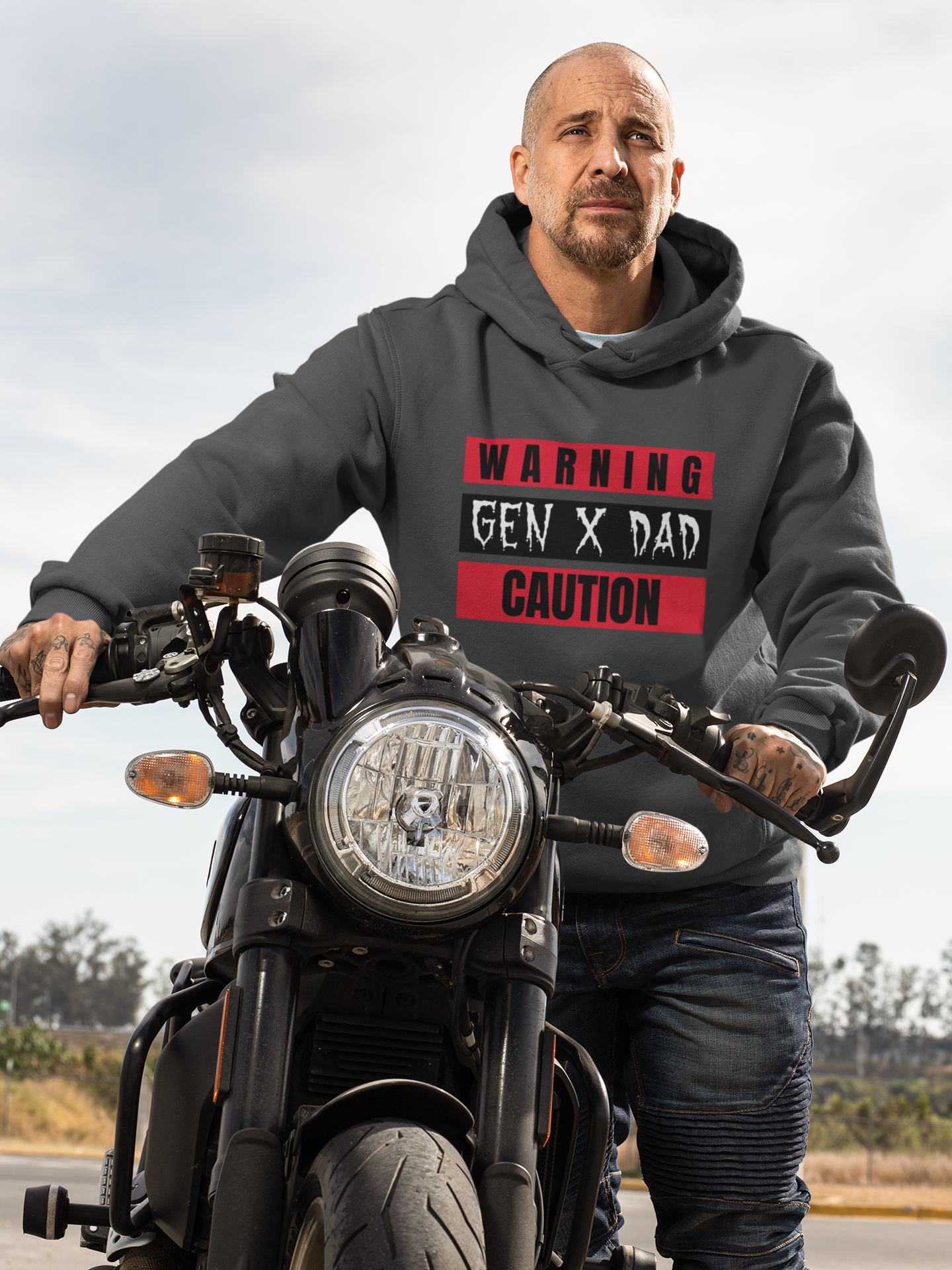 GEN X DAD Caution Hoodie, Funny Fathers Day Gift, Unisex Hoodie, Casual Weekend Wear, Dad Humour Apparel.
