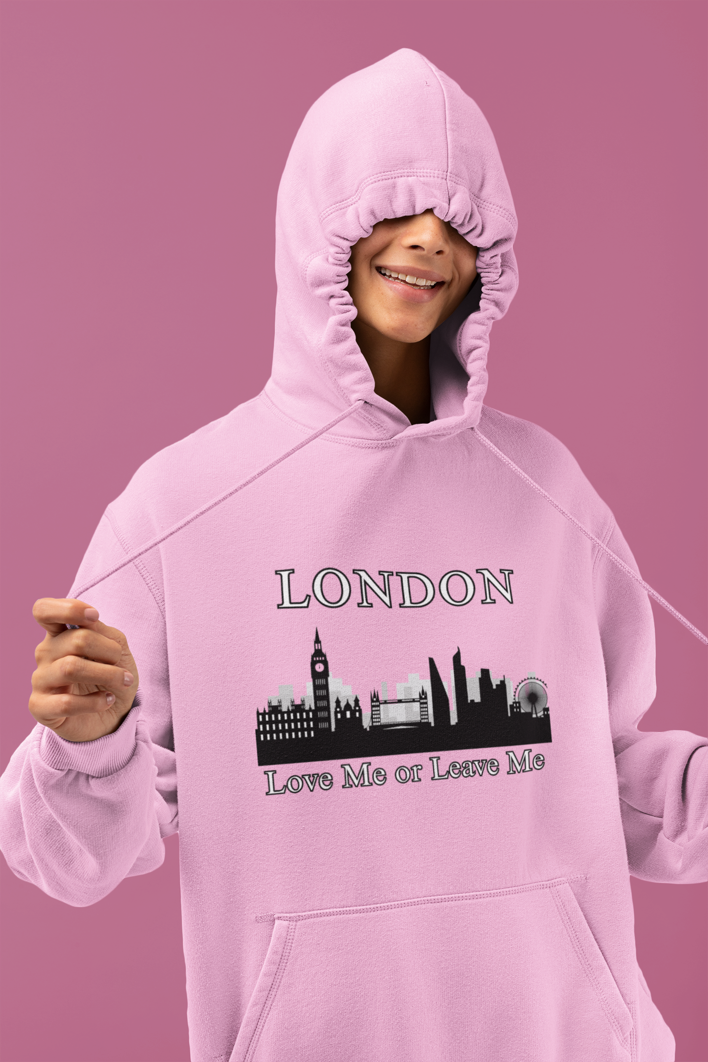 London Skyline Hoodie: Love Me or Leave Me, Sweatshirt for Travelers, Gifts for City Lovers, Cozy Unisex Pullover, Casual Fashionwear